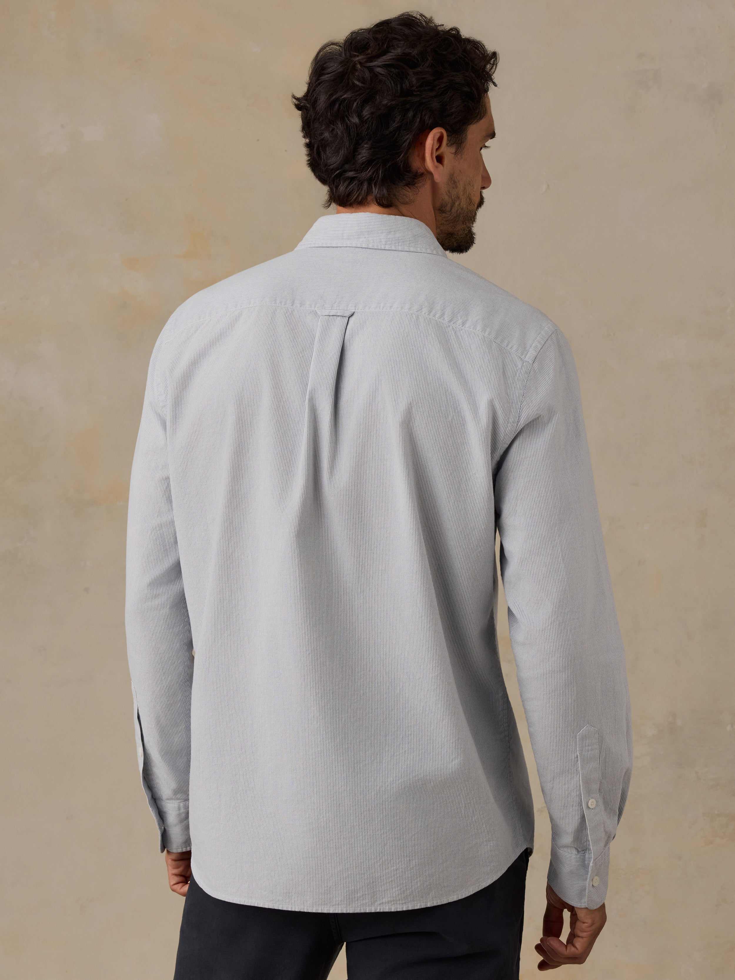 Laundered Oxford Shirt Classic Blue Stripe