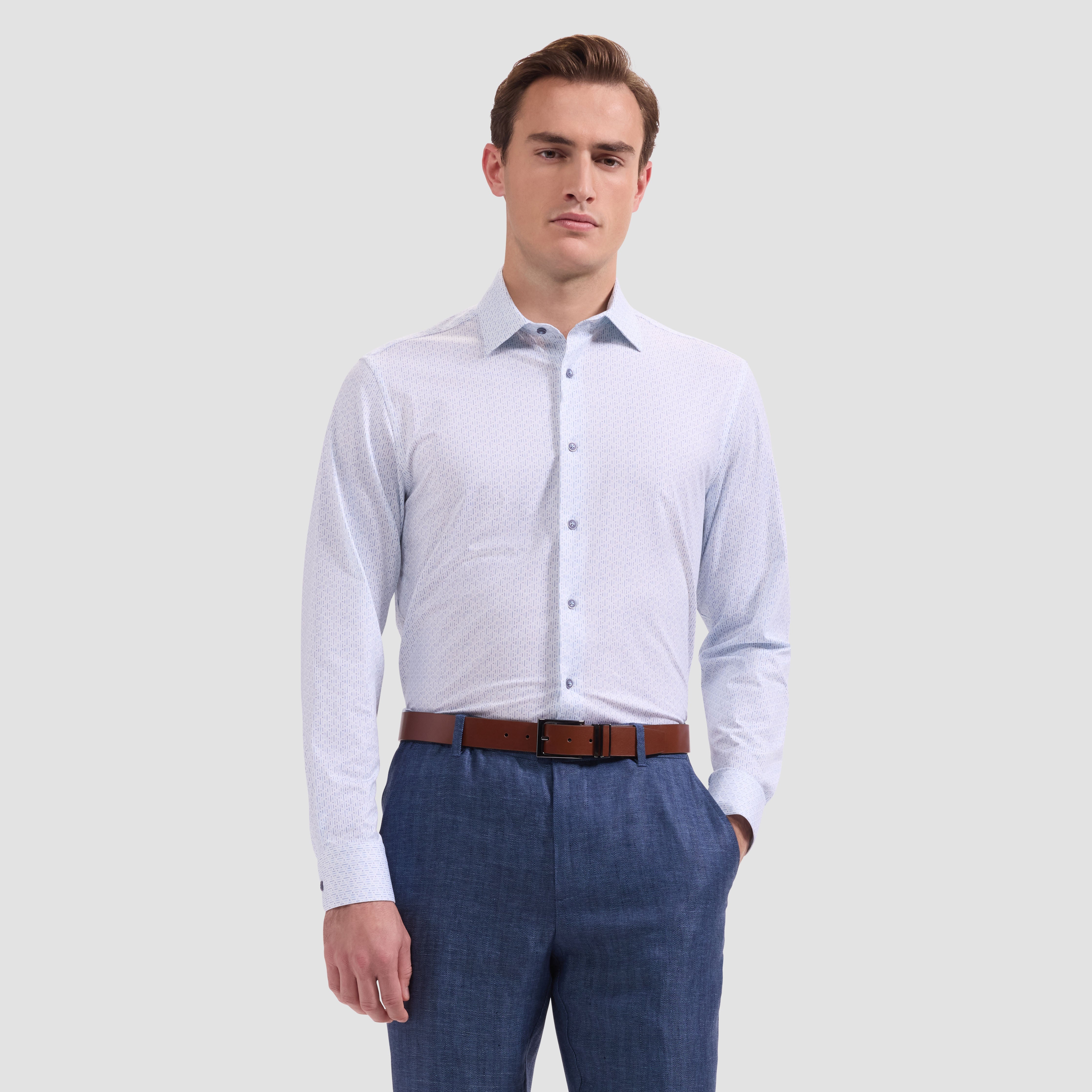 OOOHCotton James Long Sleeve Shirt Air Blue