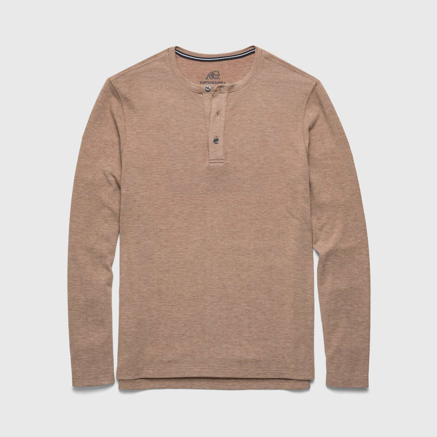 Sean Ultra Soft Classic Henley Camel Heather