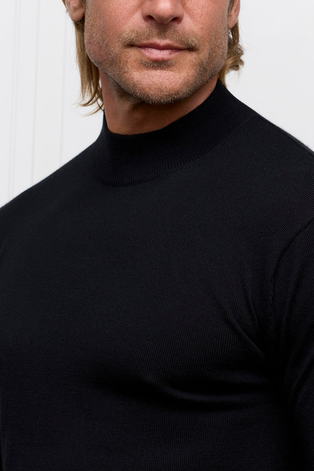 Classic Merino Mockneck Black