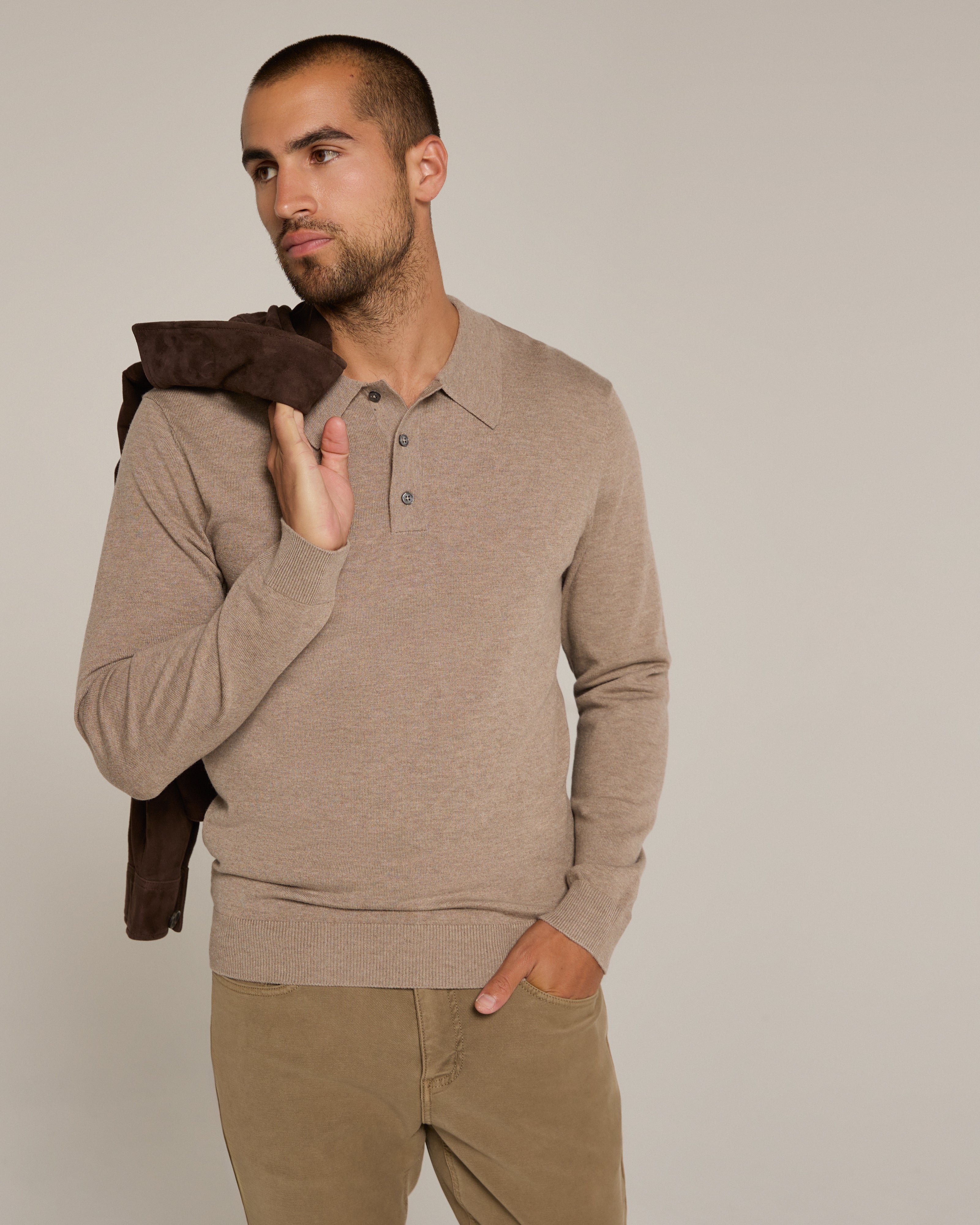 Belford Sweater Polo Beige Melange