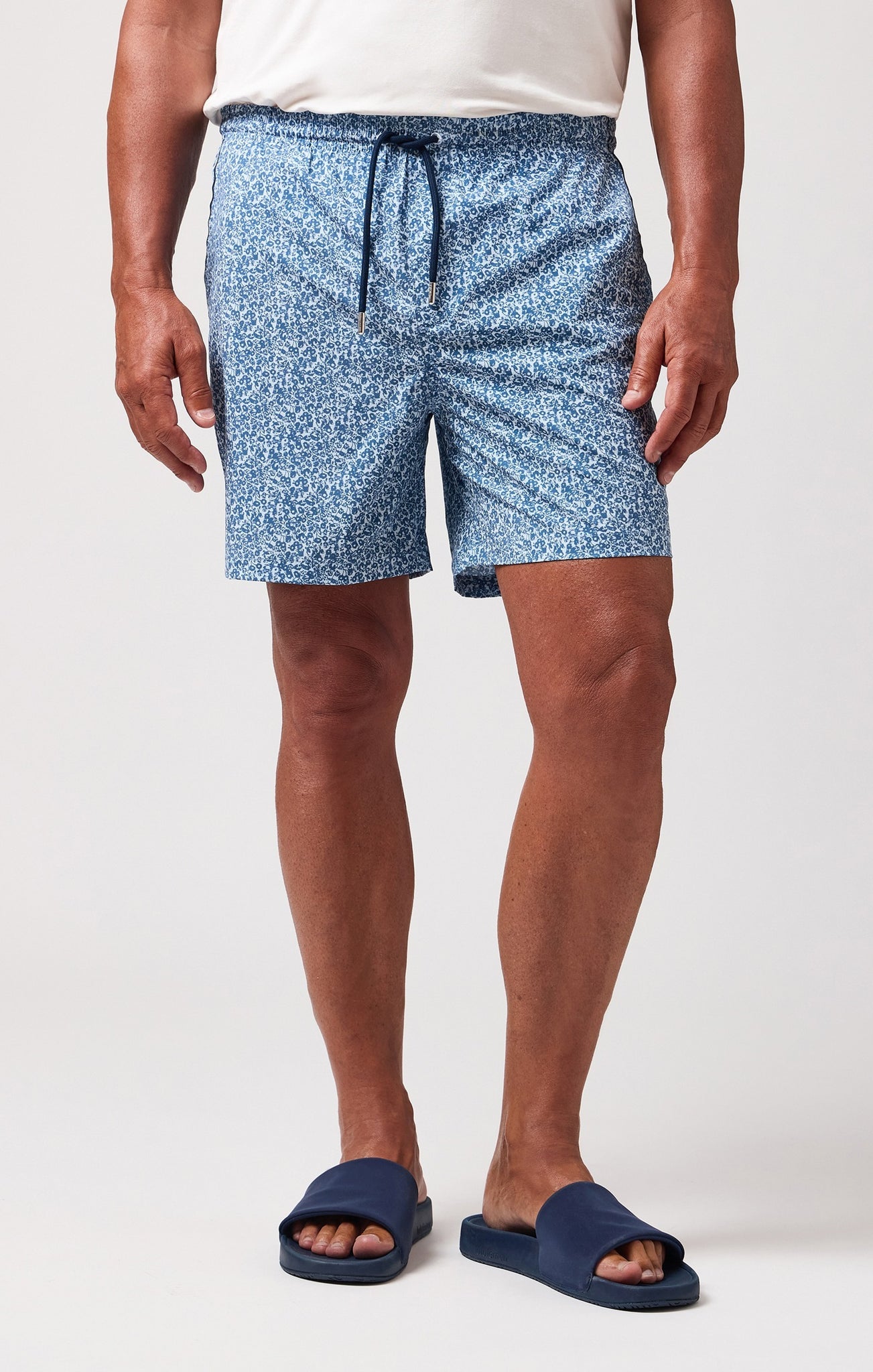 Micro Floral Swim Trunk Light Blue