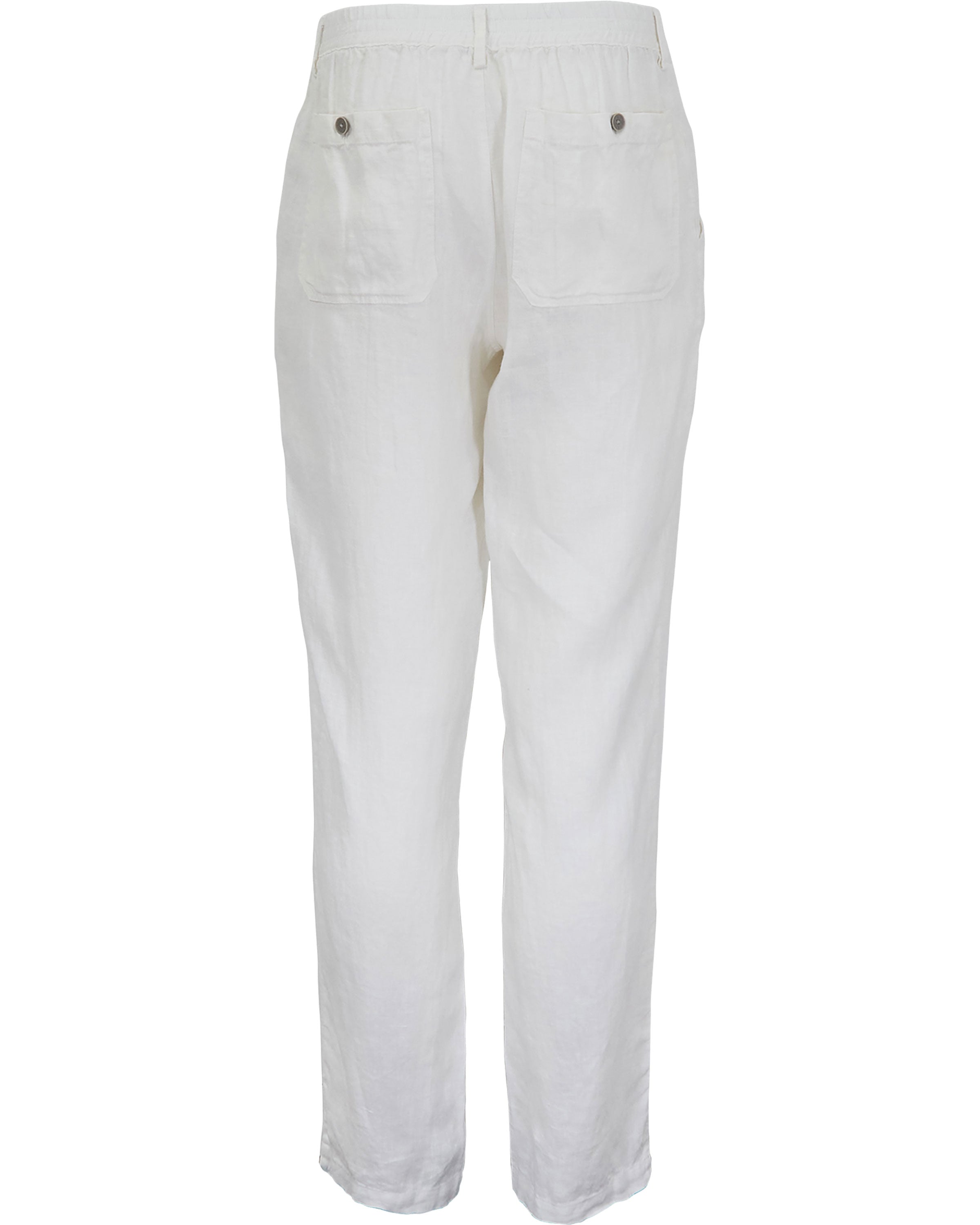 Devon Pleated Linen Trouser White