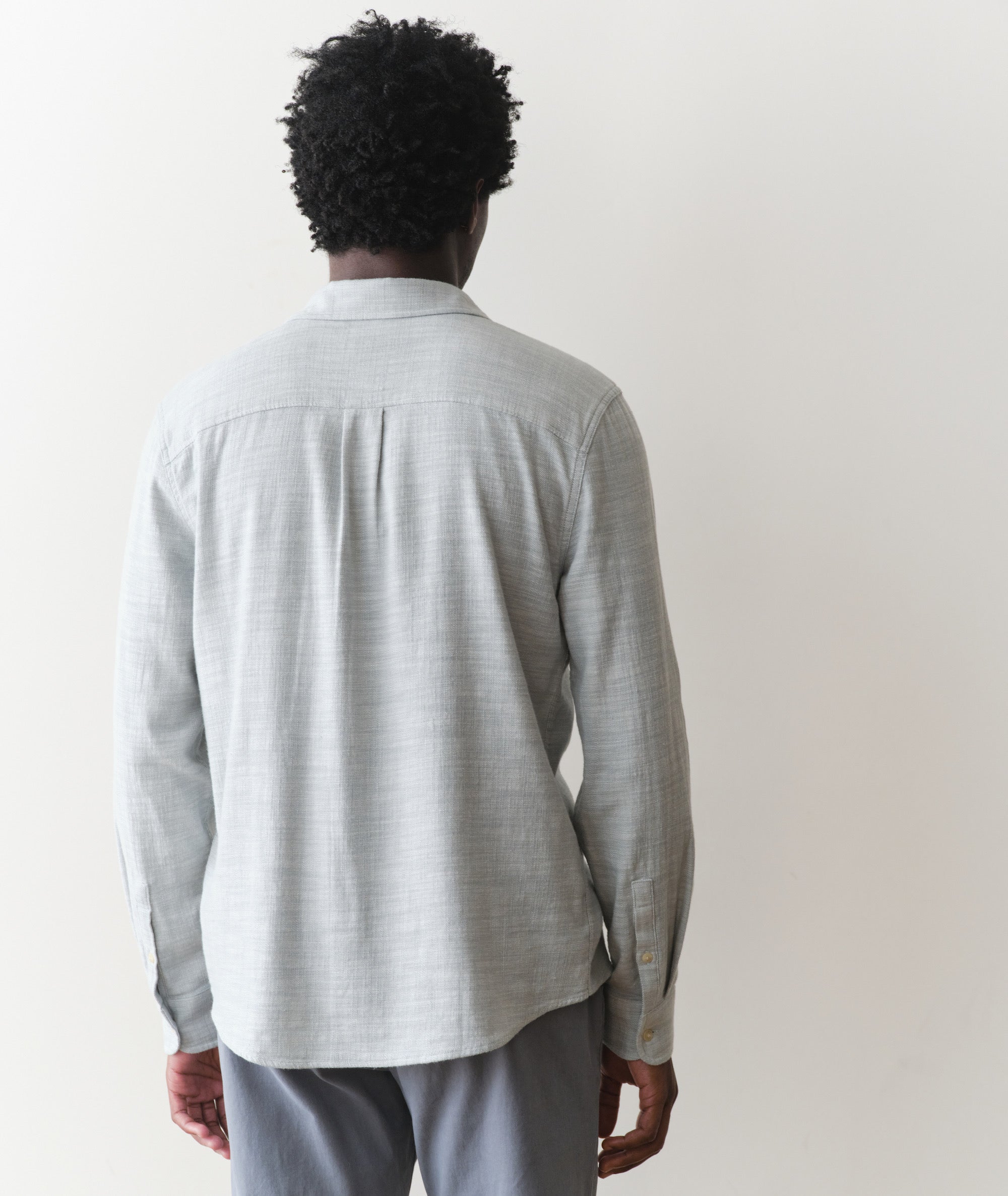 Classic Stretch Selvage Long Sleeve Shirt Aqua
