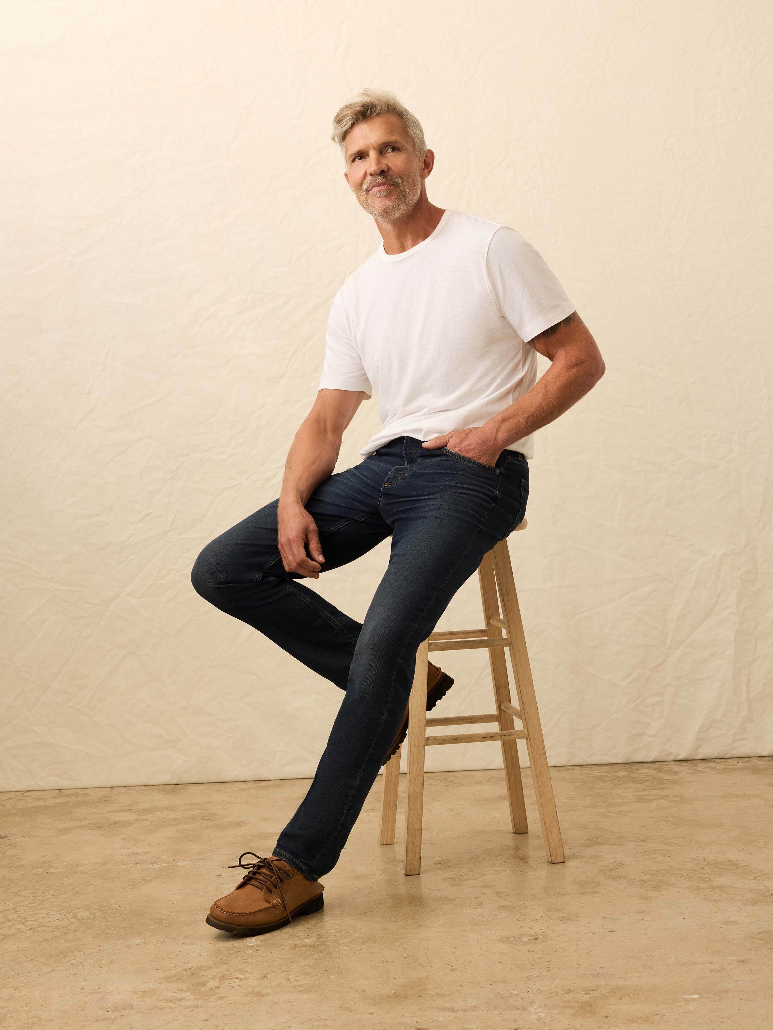 Stretch Terry Indigo 5 Pocket Belmar Coast Wash