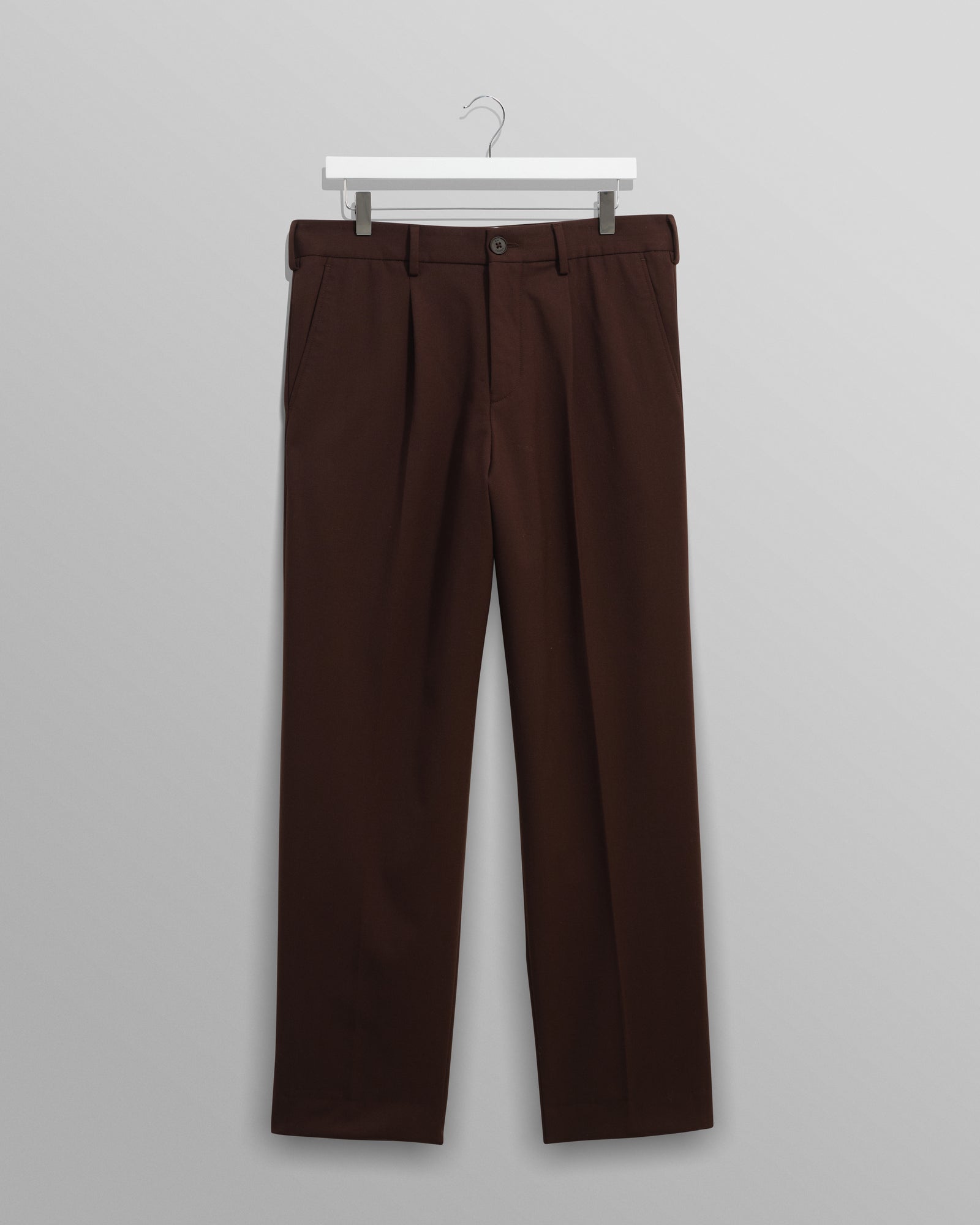 Aubyn Trouser - Wool Blend Twill Dark Brown