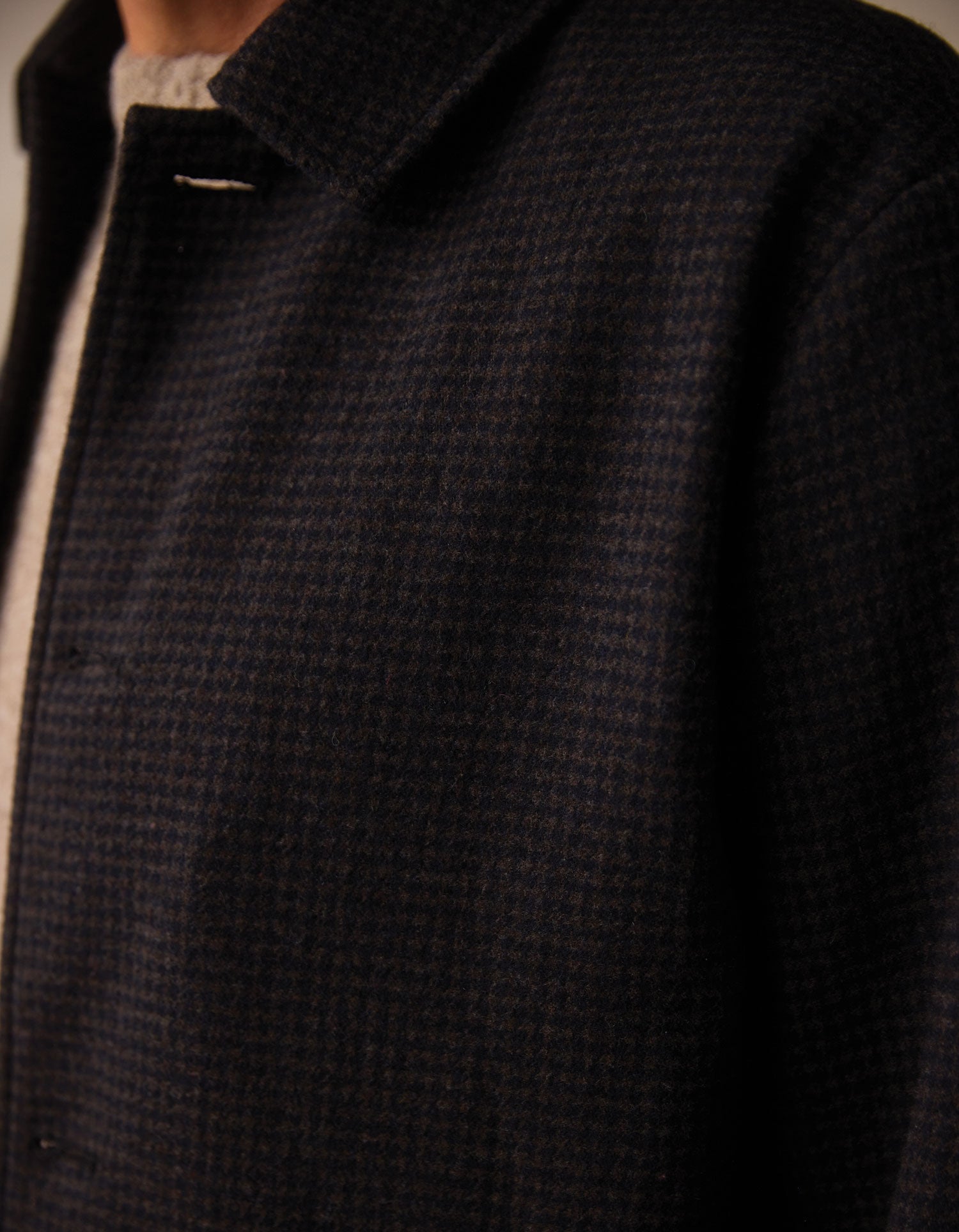 Henry Houndstooth Topcoat Brown