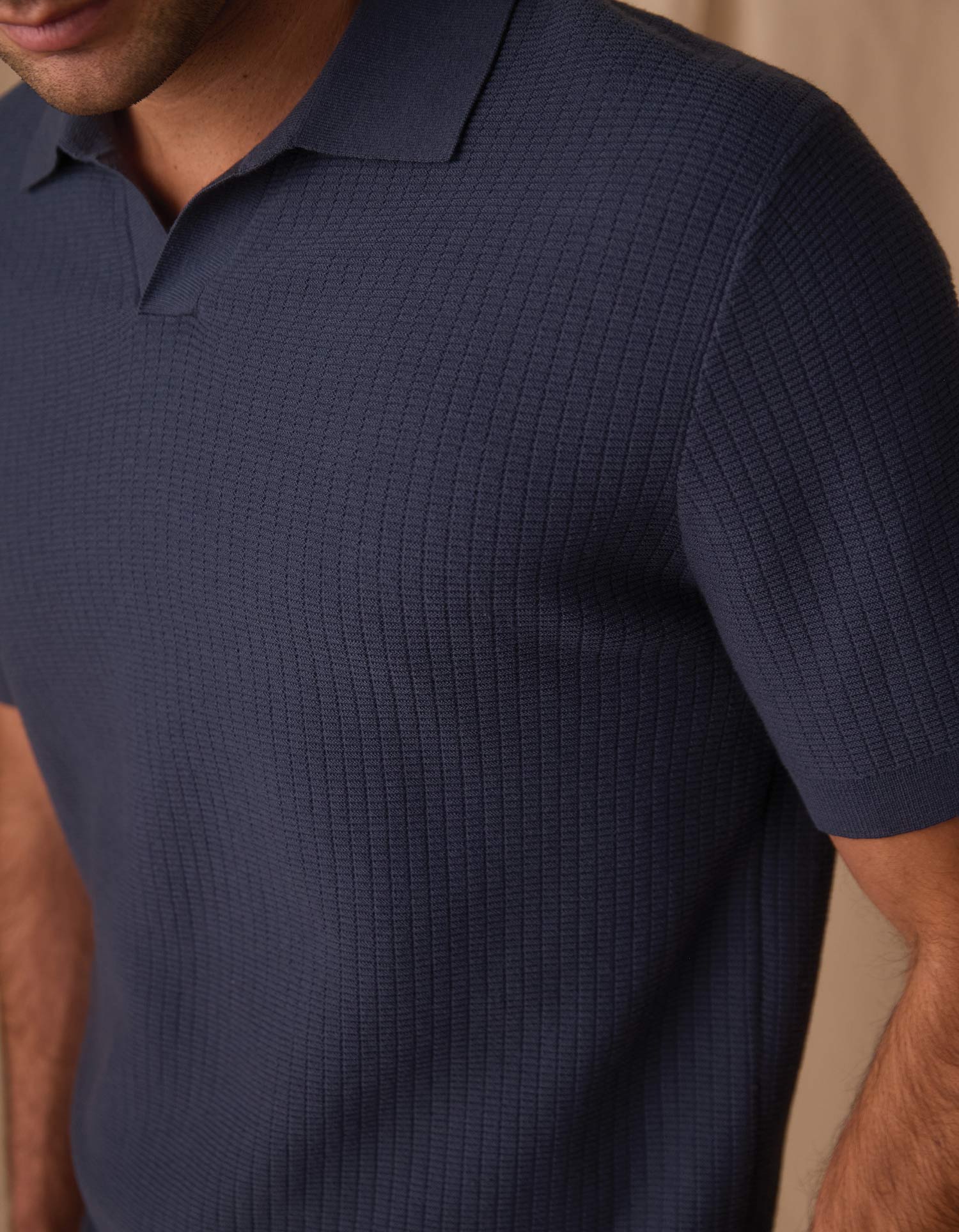 Breezeknit Short Sleeve Polo Vintage Blue