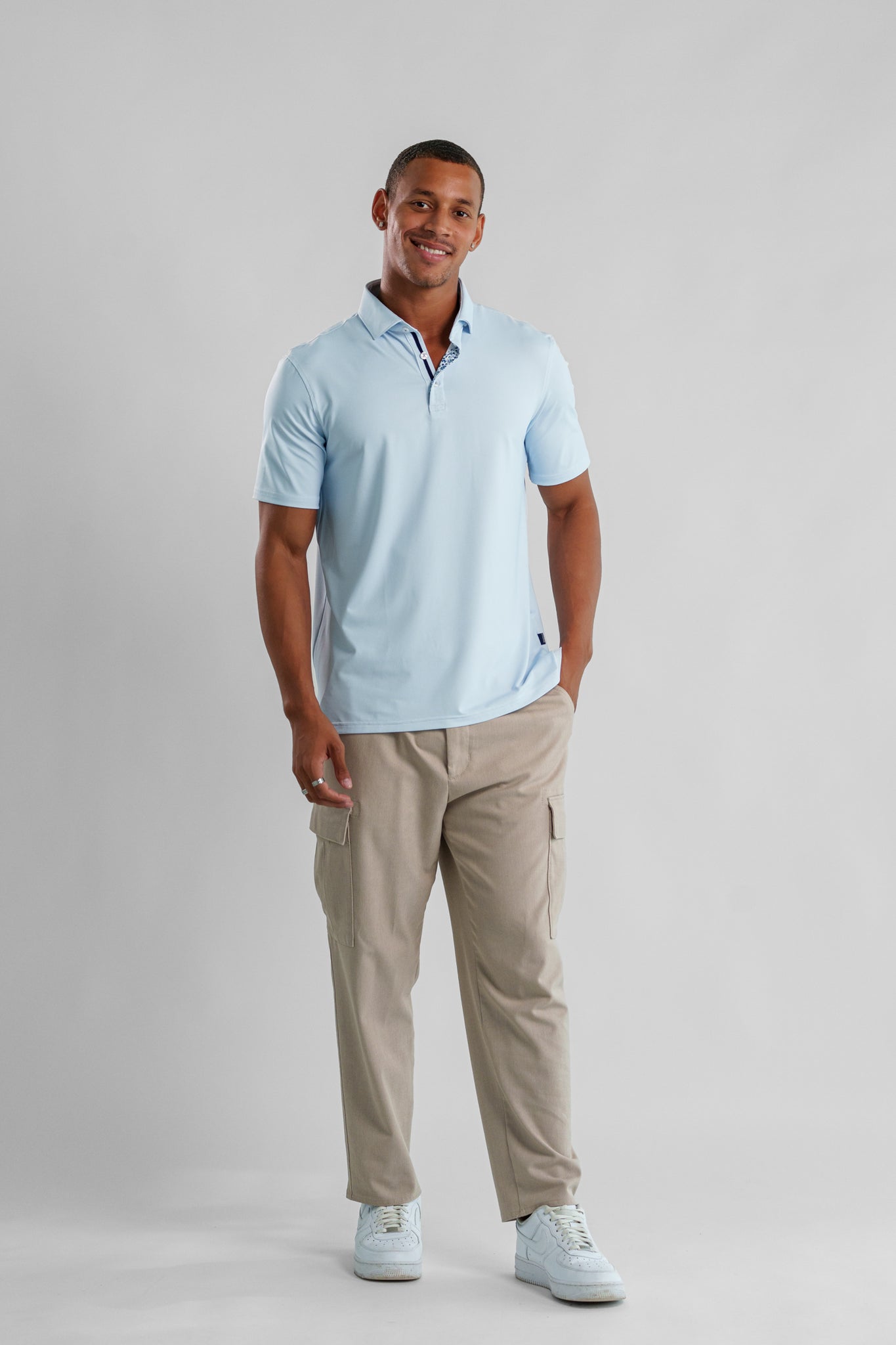 Core Techno Stretch Polo Lt. Blue