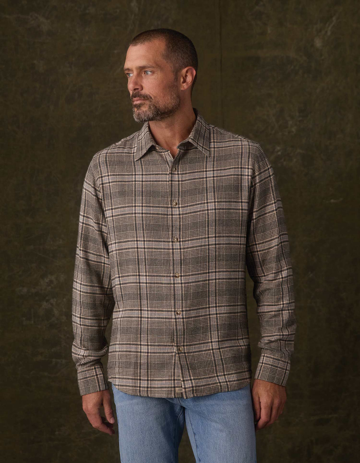 Owen Lightweight Button Up Slate Blue Plaid