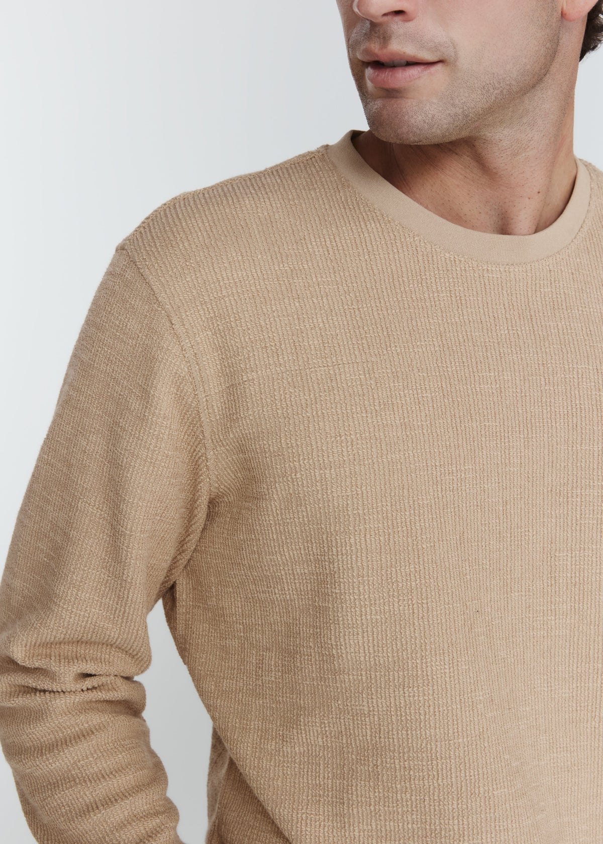 Monterey Oversized Textured Sweatshirt Tan