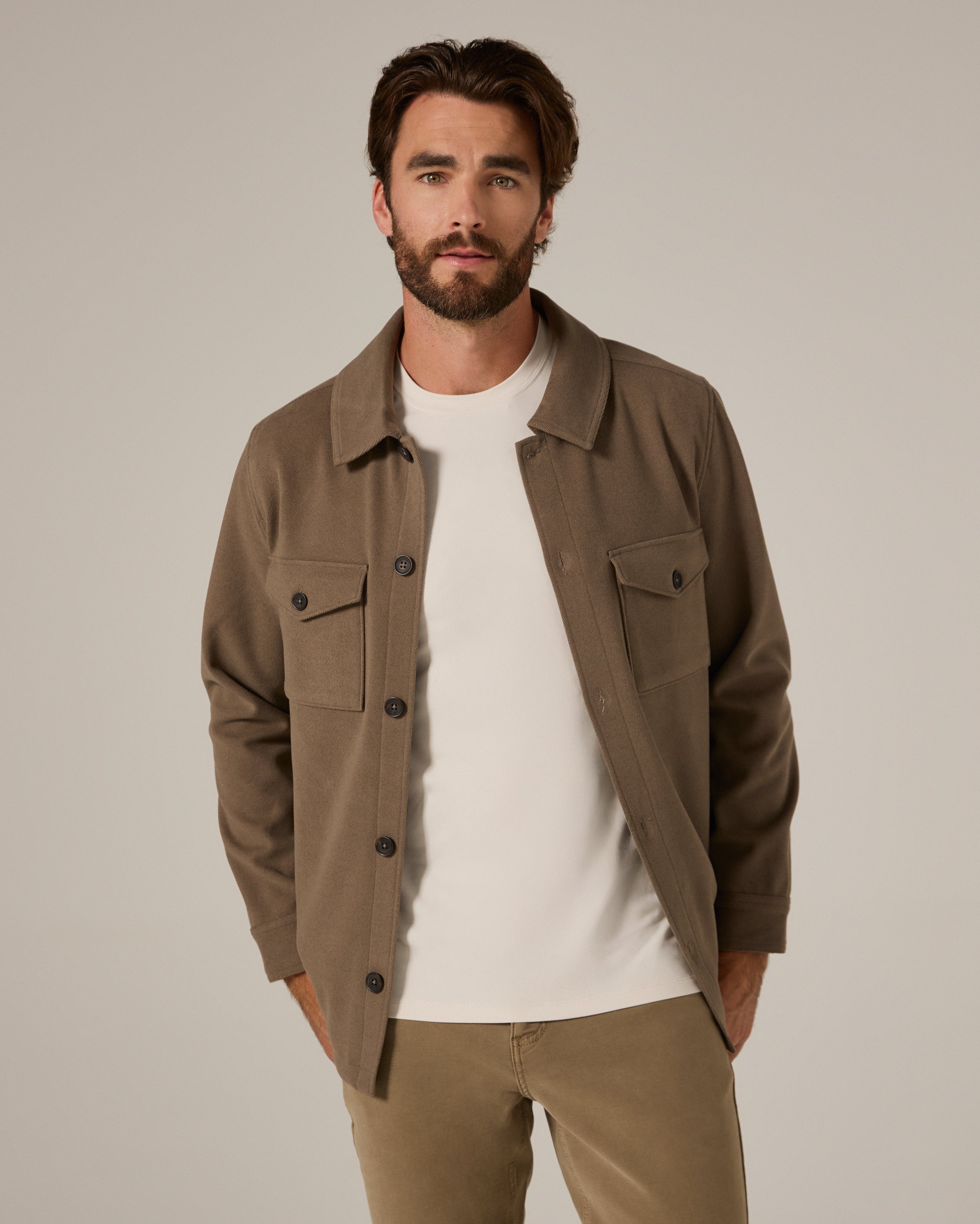 Craftsman Twill Shacket Khaki