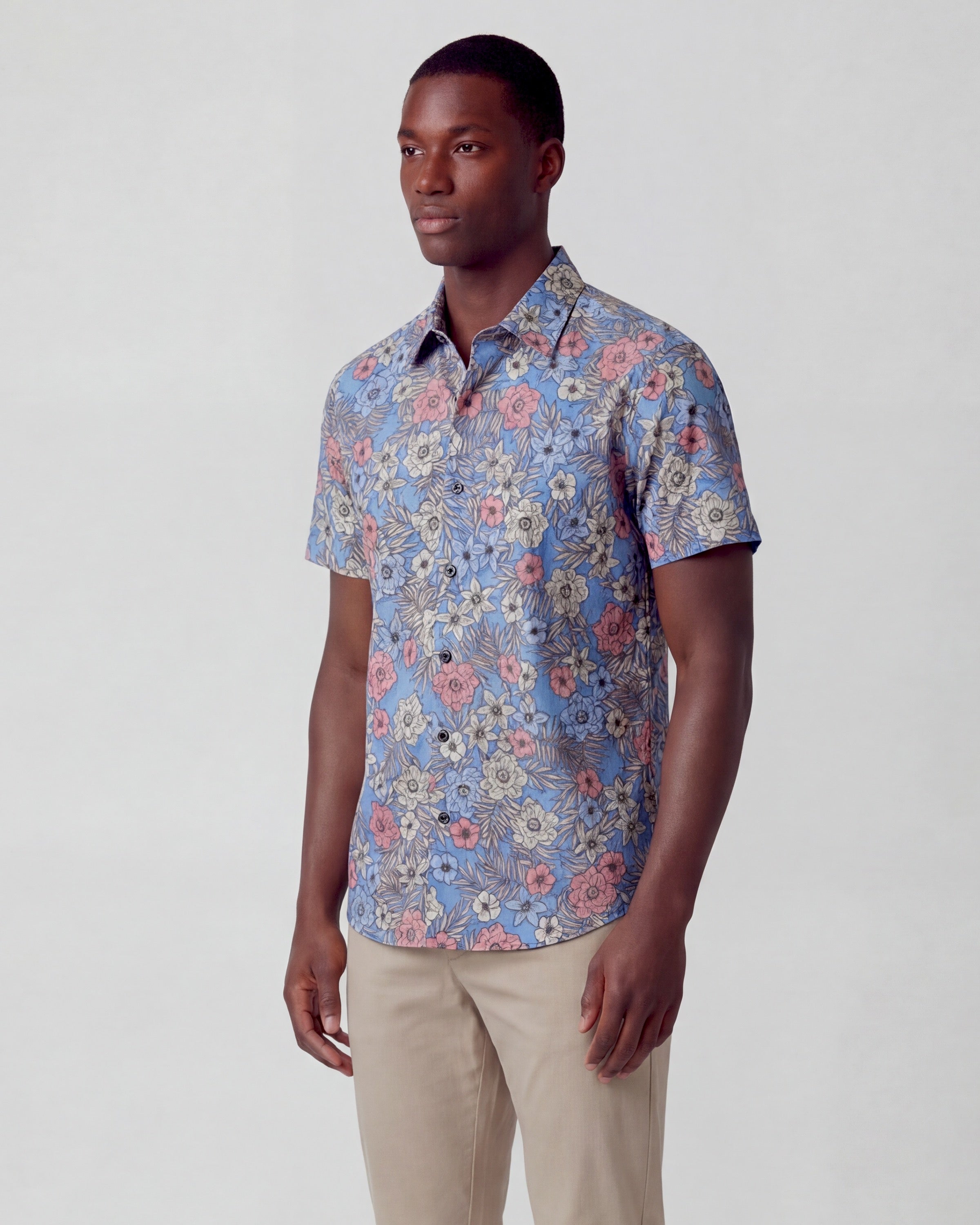Scott Tropical Mix Button Up Royal