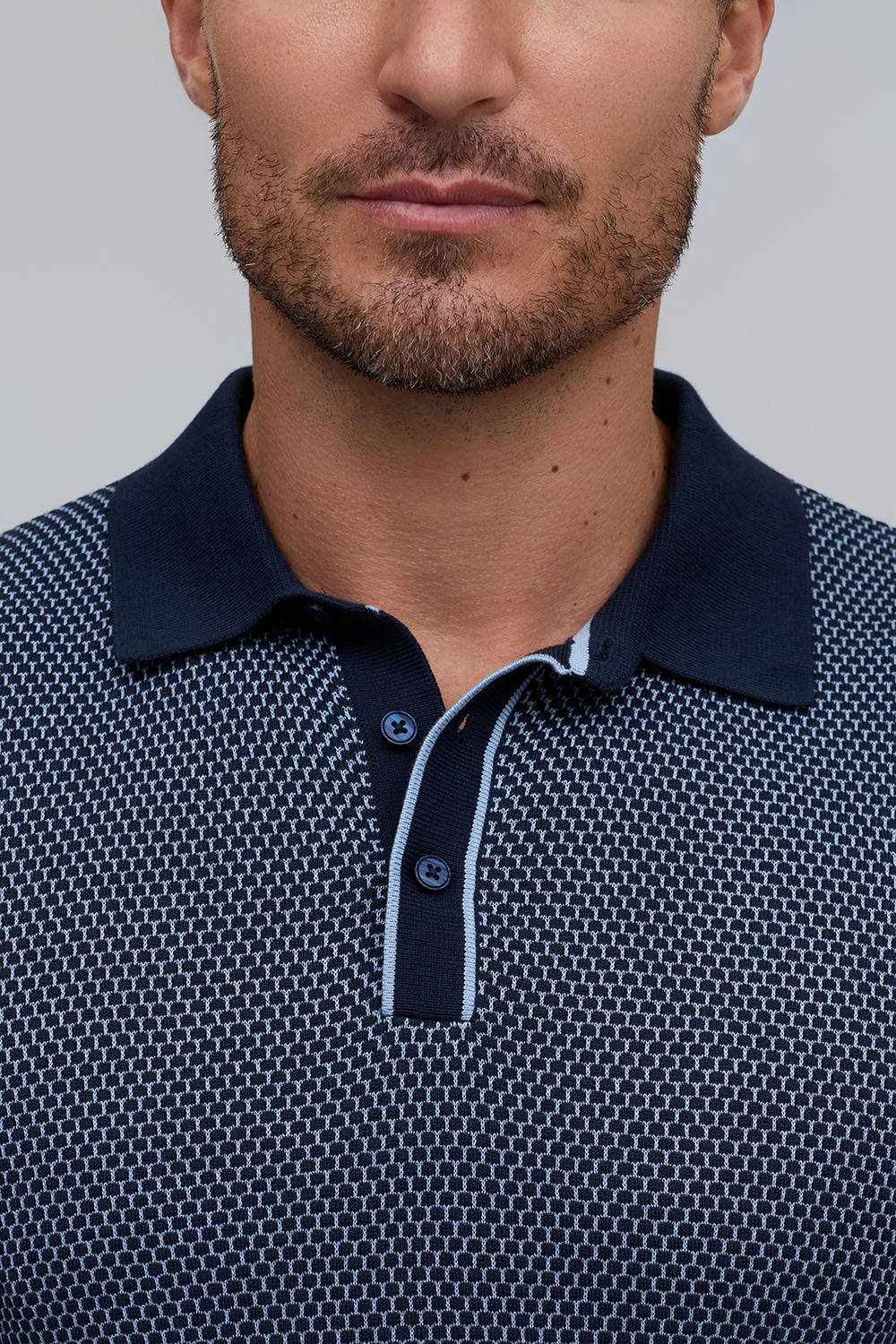 Honeycomb Polo Navy