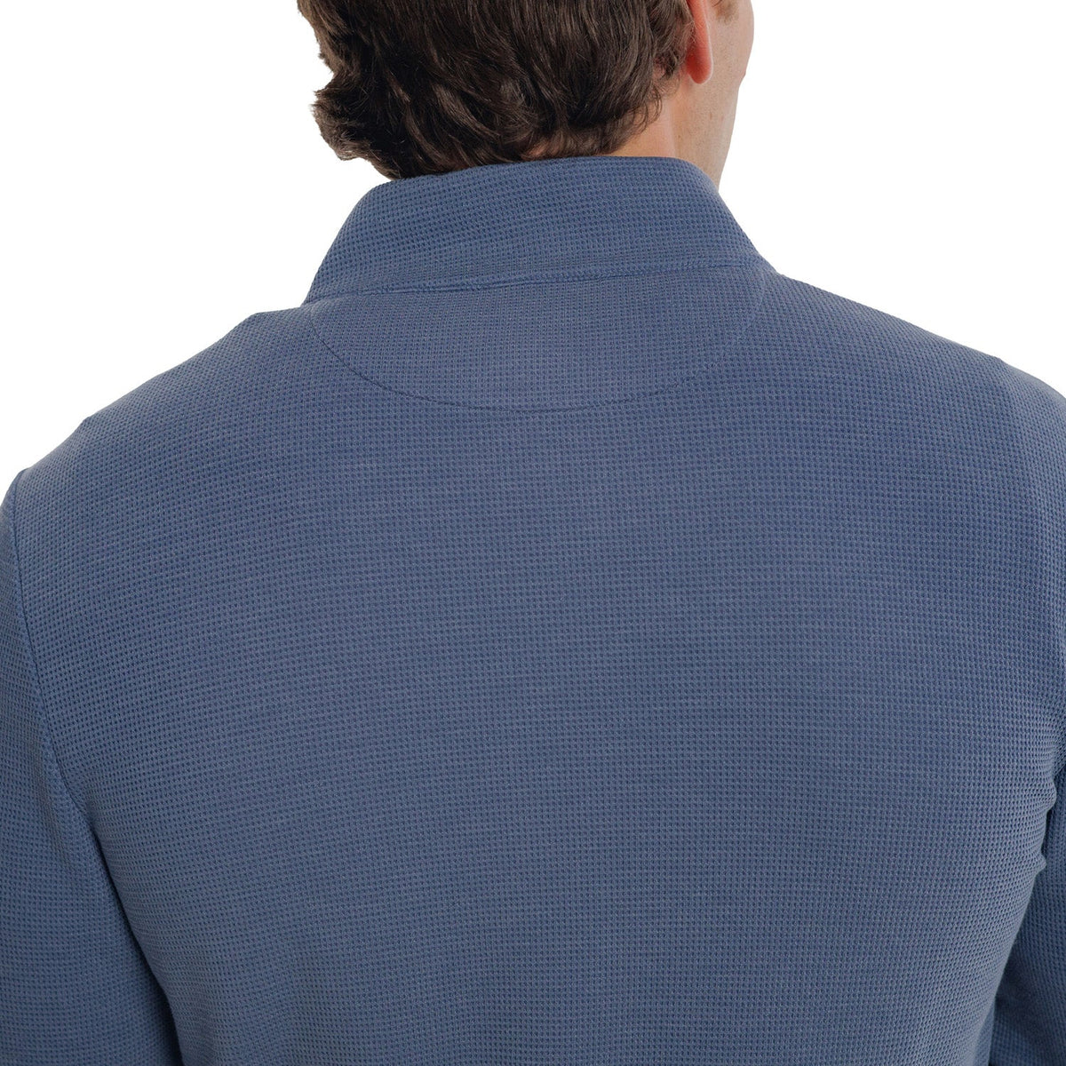 Waffle Stretch Quarter Zip Knit Pullover Dusk Navy