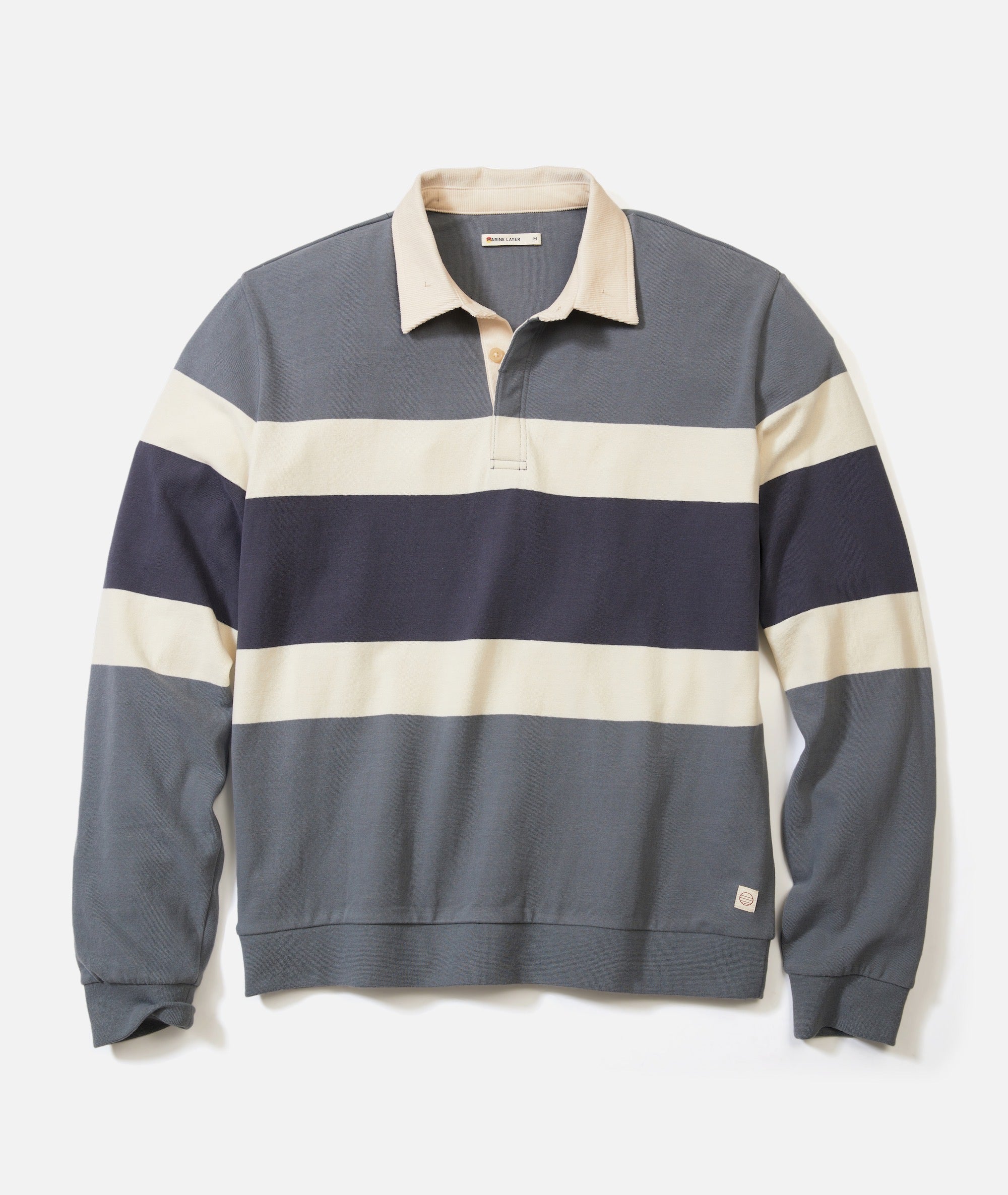 Sueded Rugby Polo Stormy Weather Colorblock