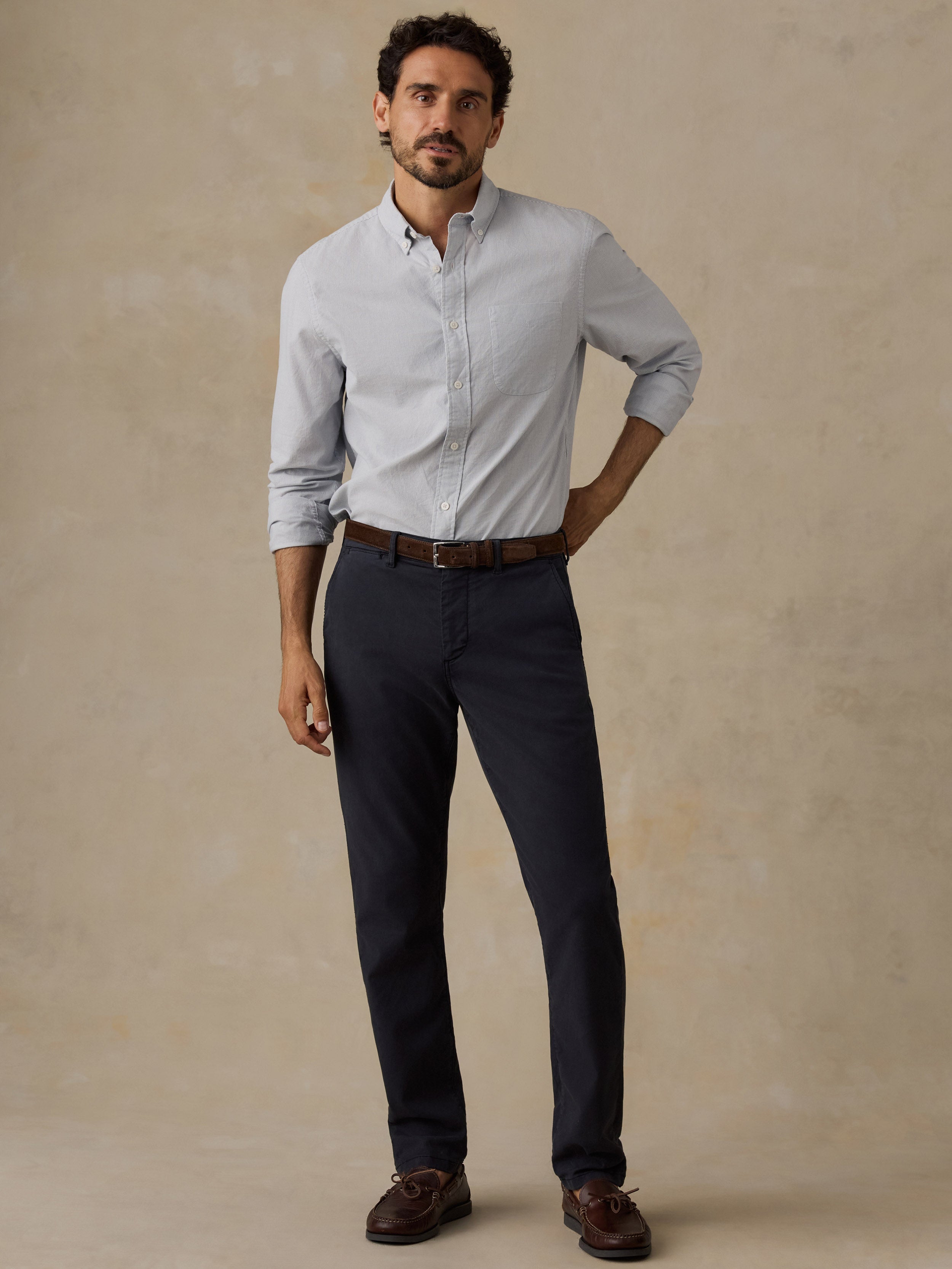 Laundered Oxford Shirt Classic Blue Stripe