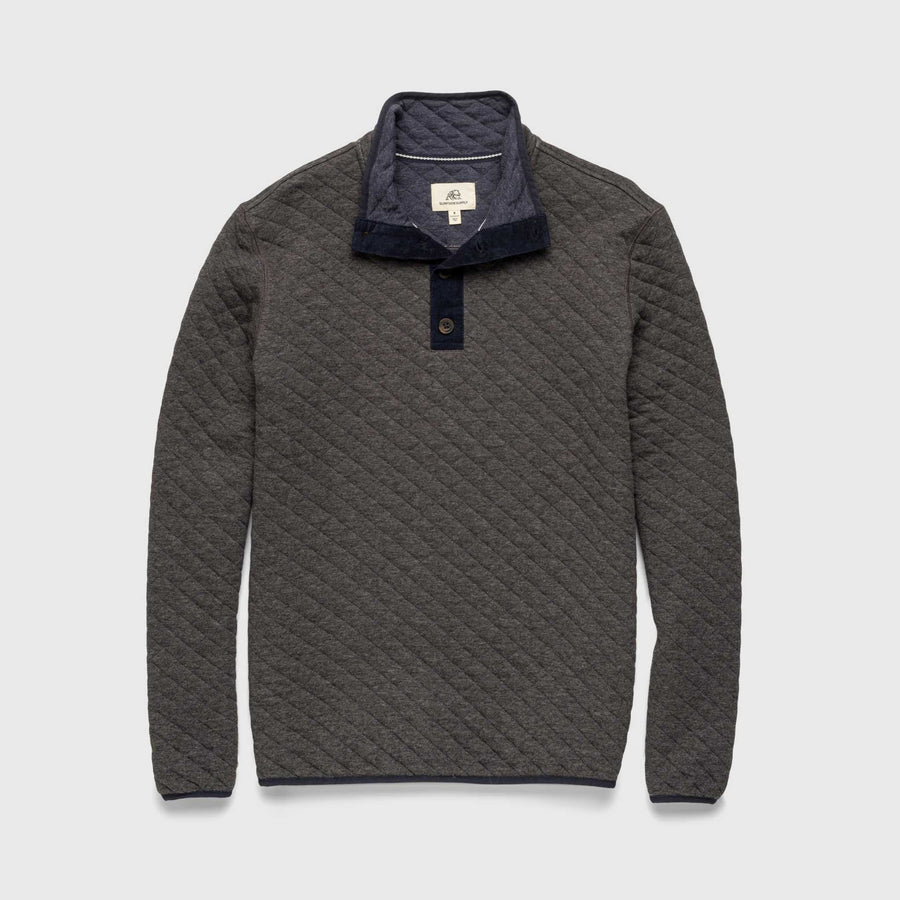 Ken Bicolor Quilted Fleece Mock Charcoal Heather