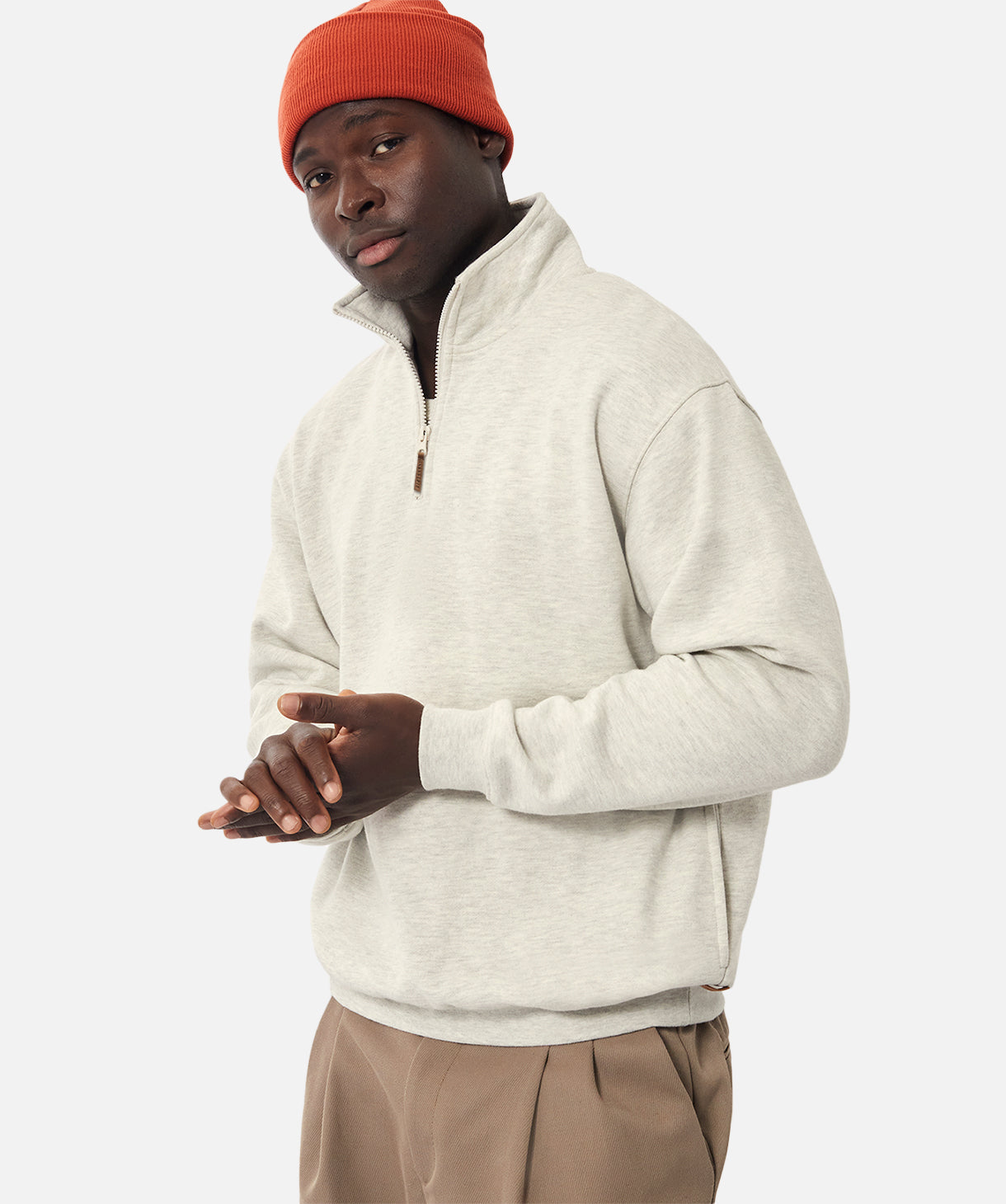 The Staunton Track Top Oatmeal Marl