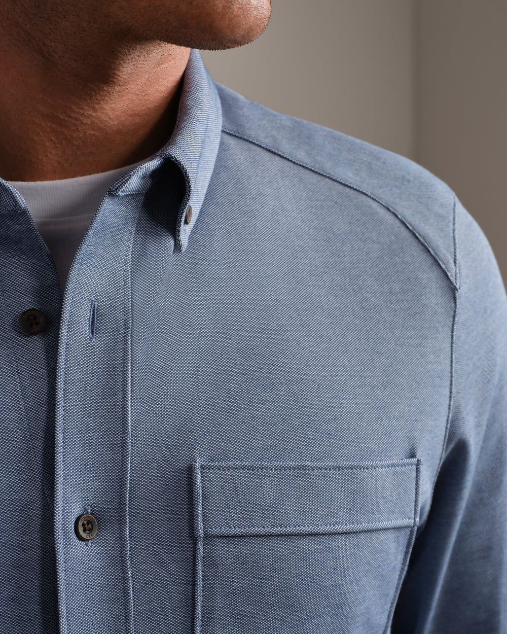 Effortless Oxford Button Down Vintage Indigo Heather