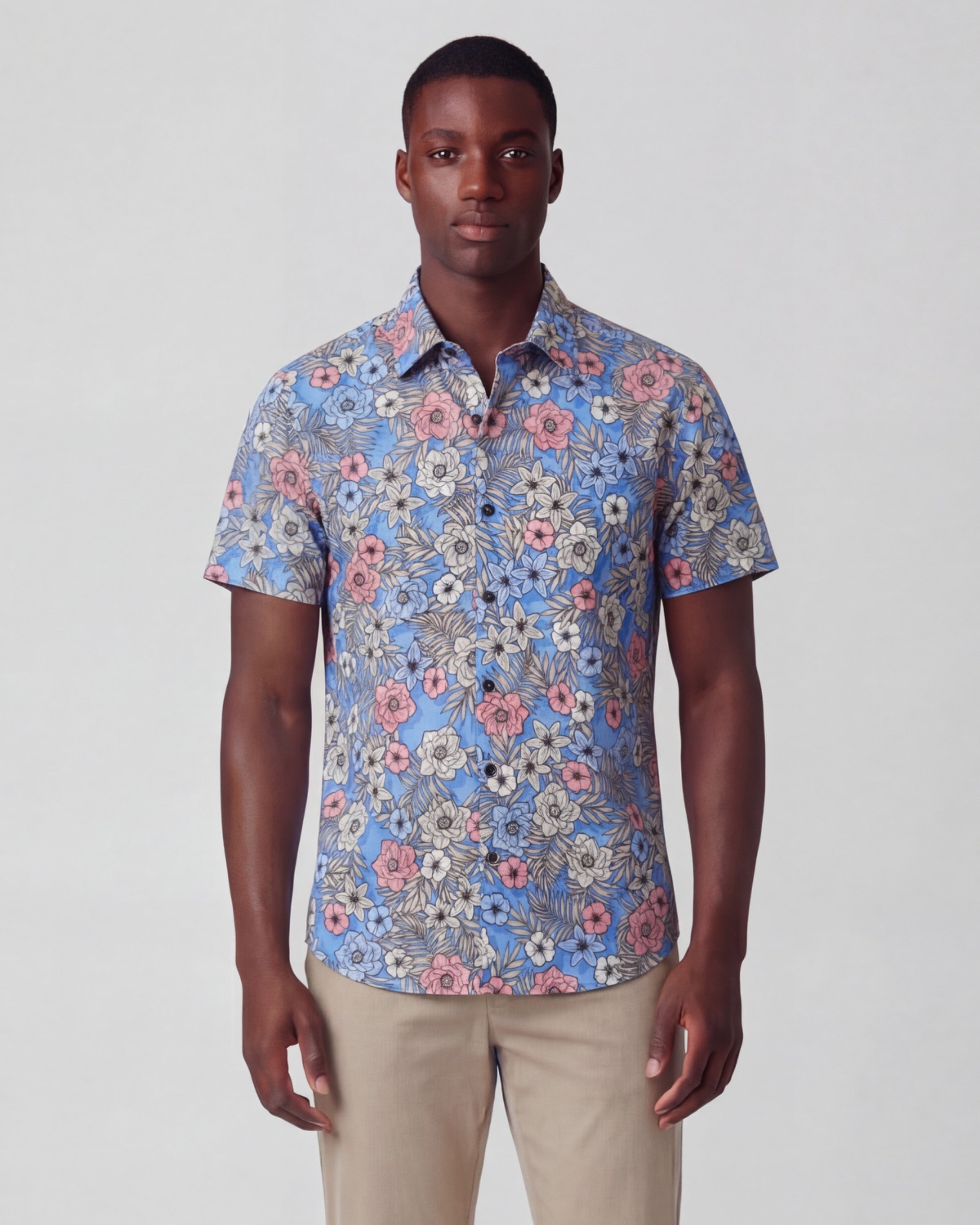 Scott Tropical Mix Button Up Royal