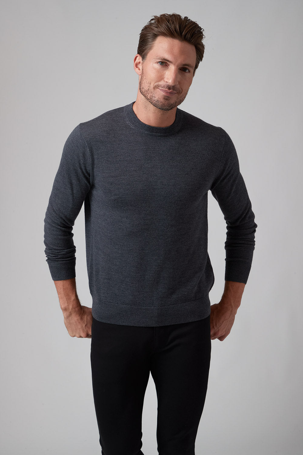 Classic Merino Crew Charcoal