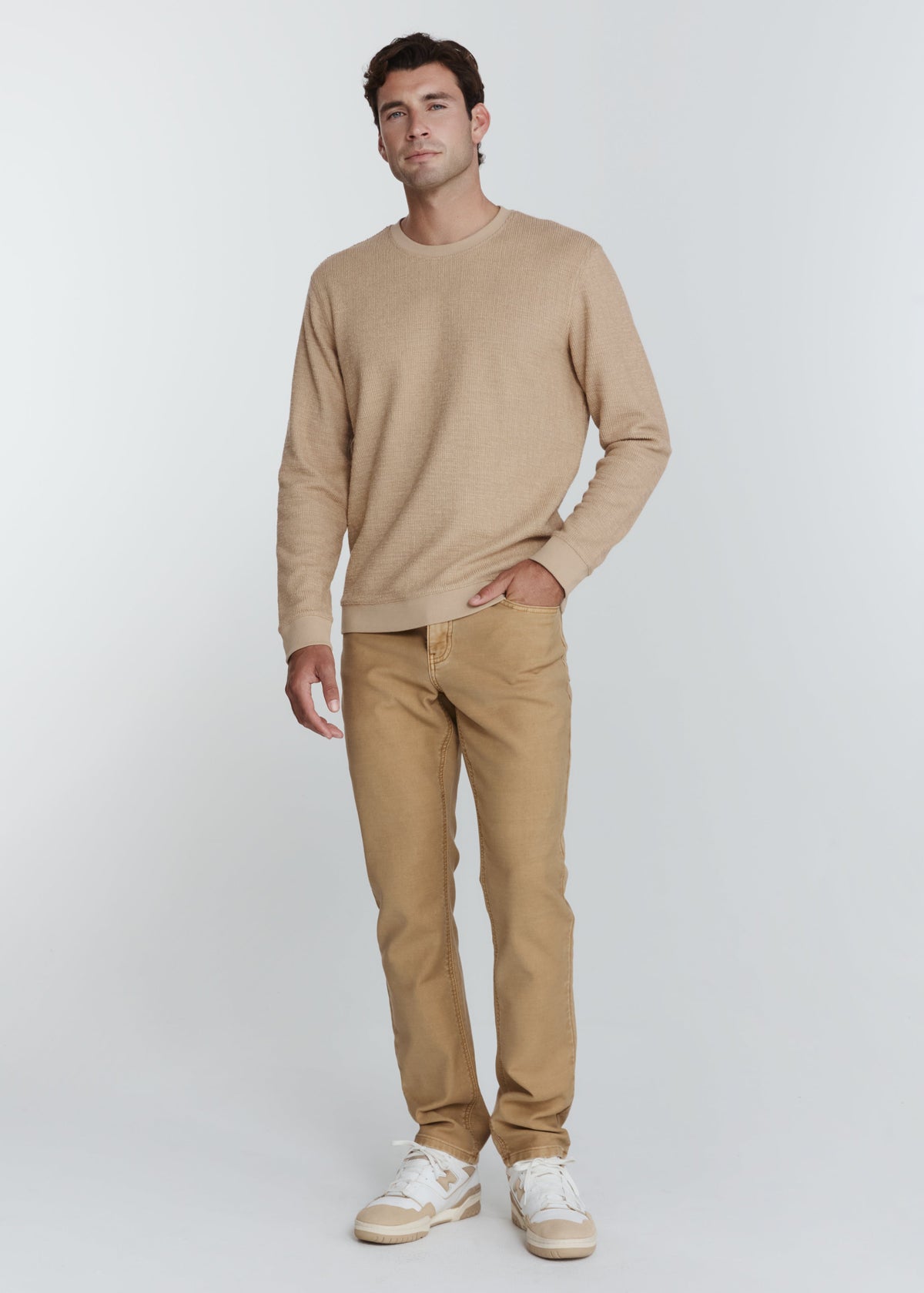 Monterey Oversized Textured Sweatshirt Tan