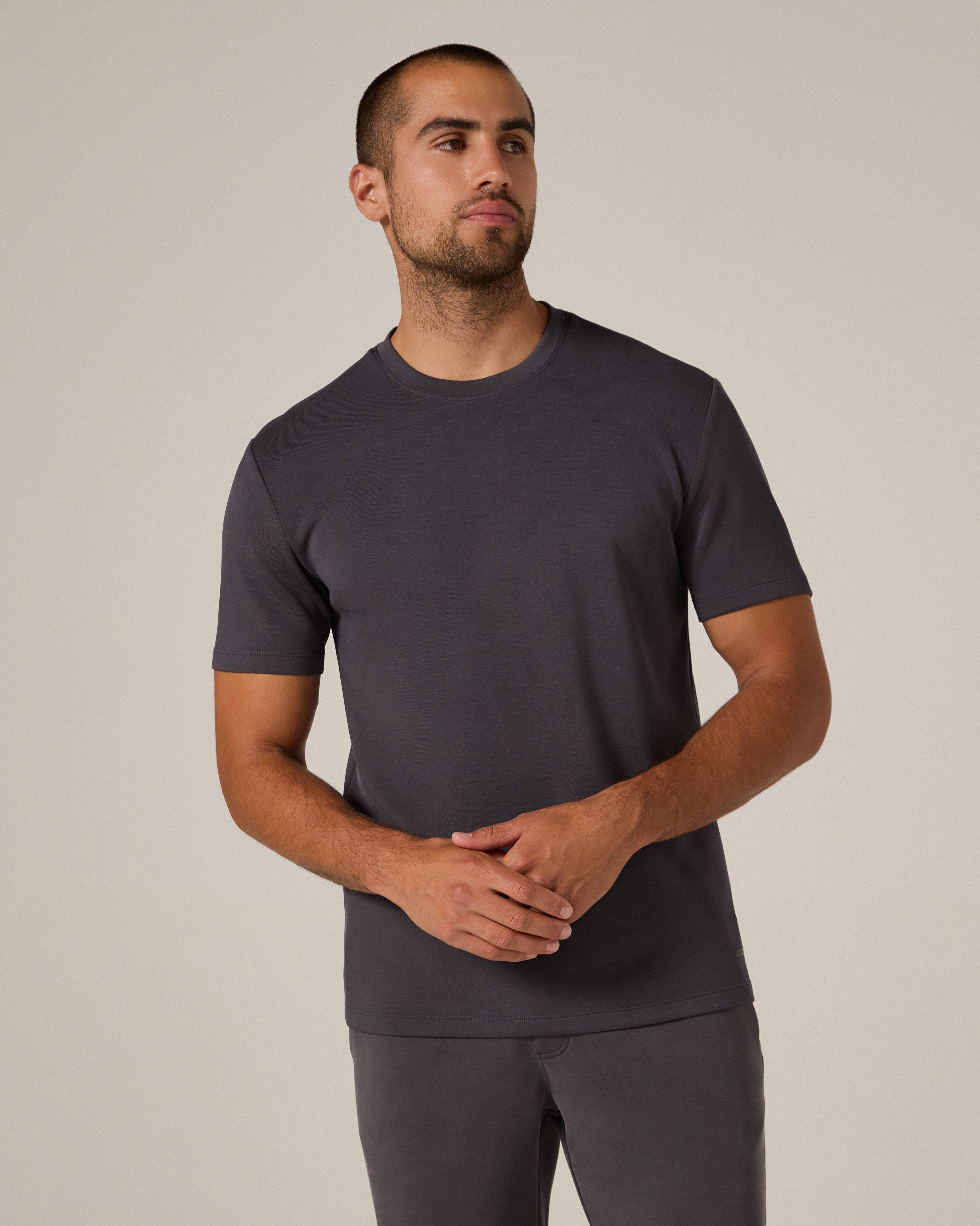 Rev Short Sleeve Modal Tee Anthracite