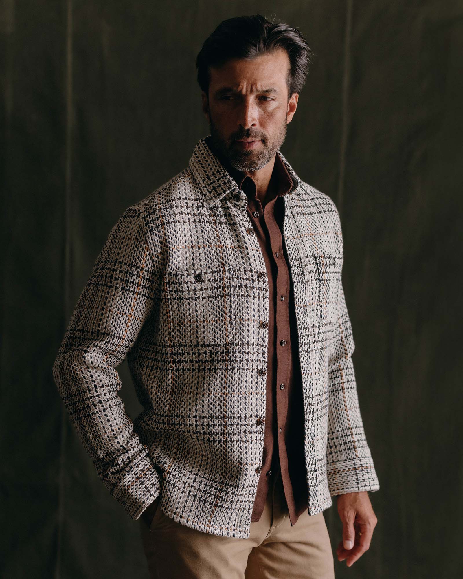 The Cutter Overshirt in Plaid Stone