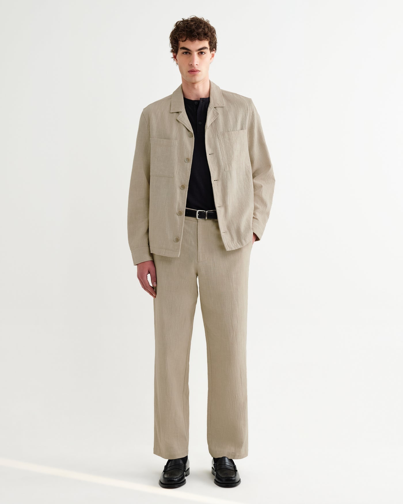 Aldred Overshirt in Cotton Linen Natural