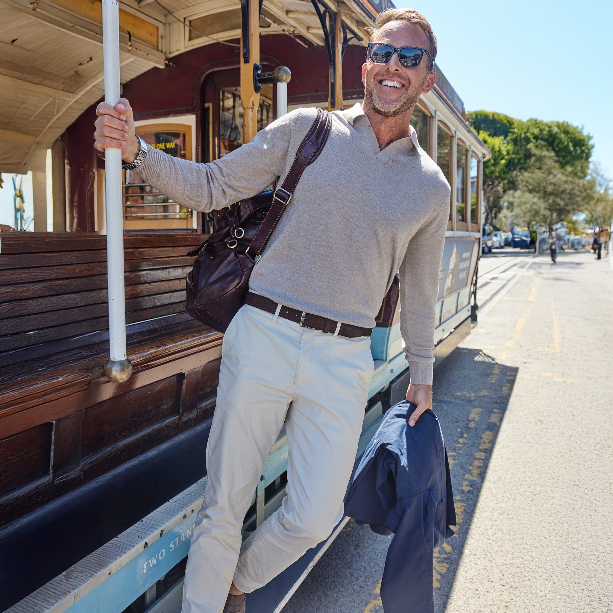 Bellagio Long Sleeve Polo Oatmeal