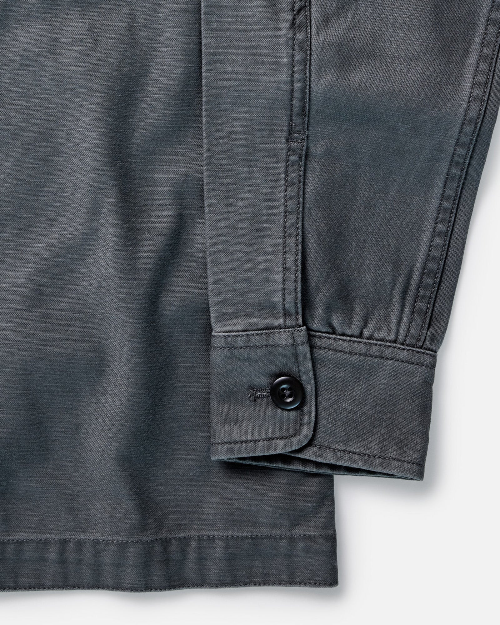 The Surplus Shirt in Reverse Sateen Faded Black