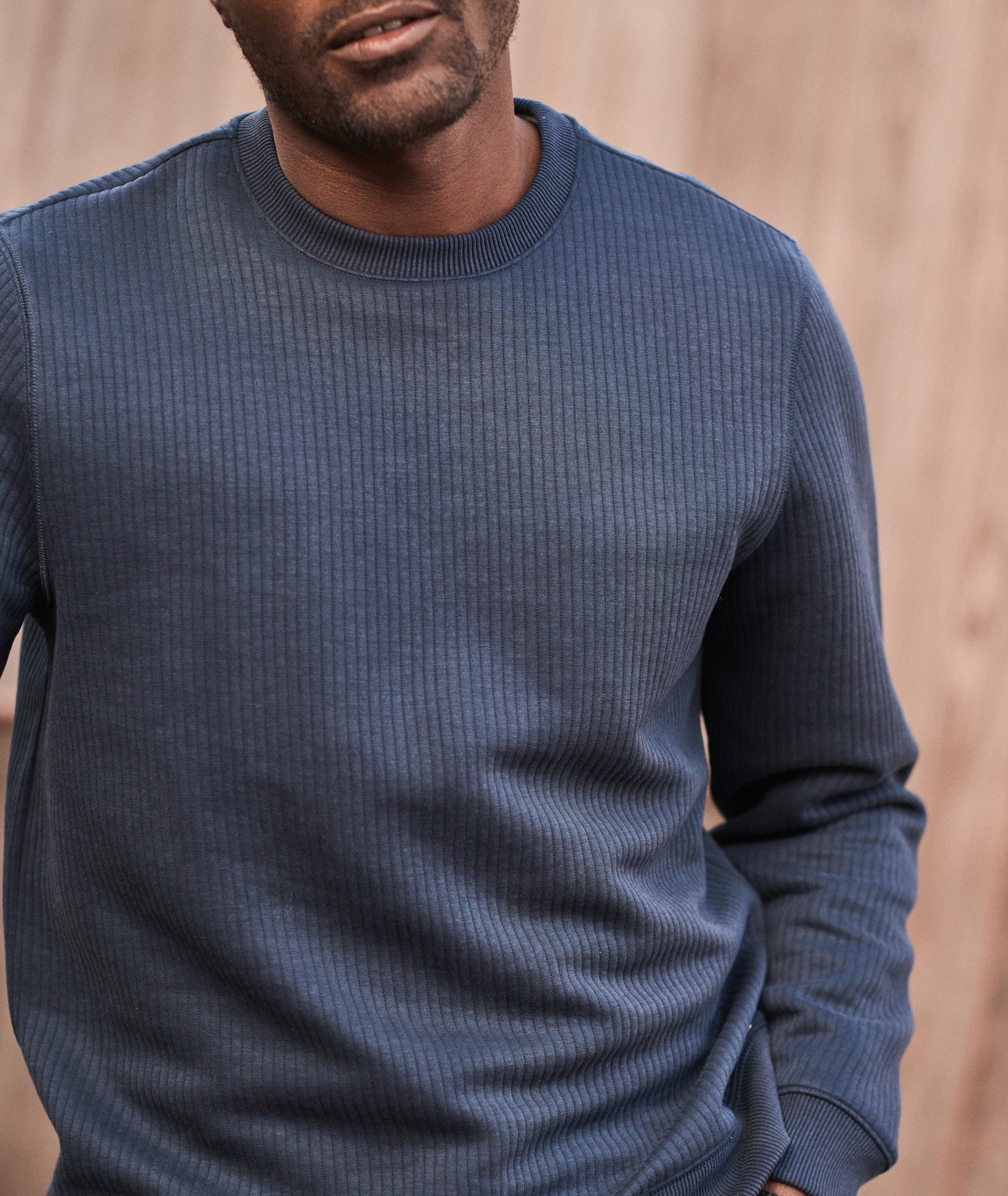 Corbet Quilted Crewneck Navy