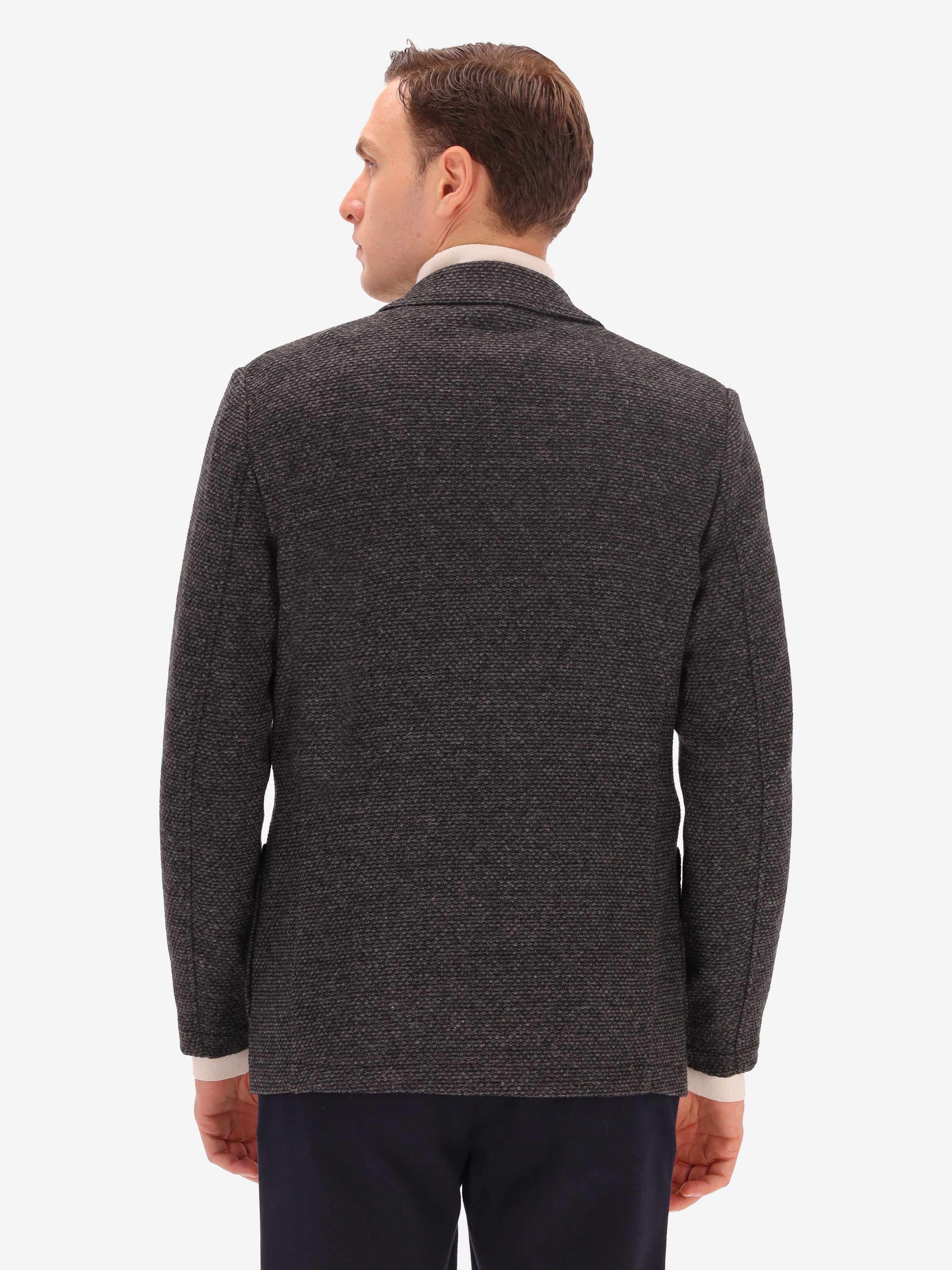 Pad Textured Jacket Charcoal
