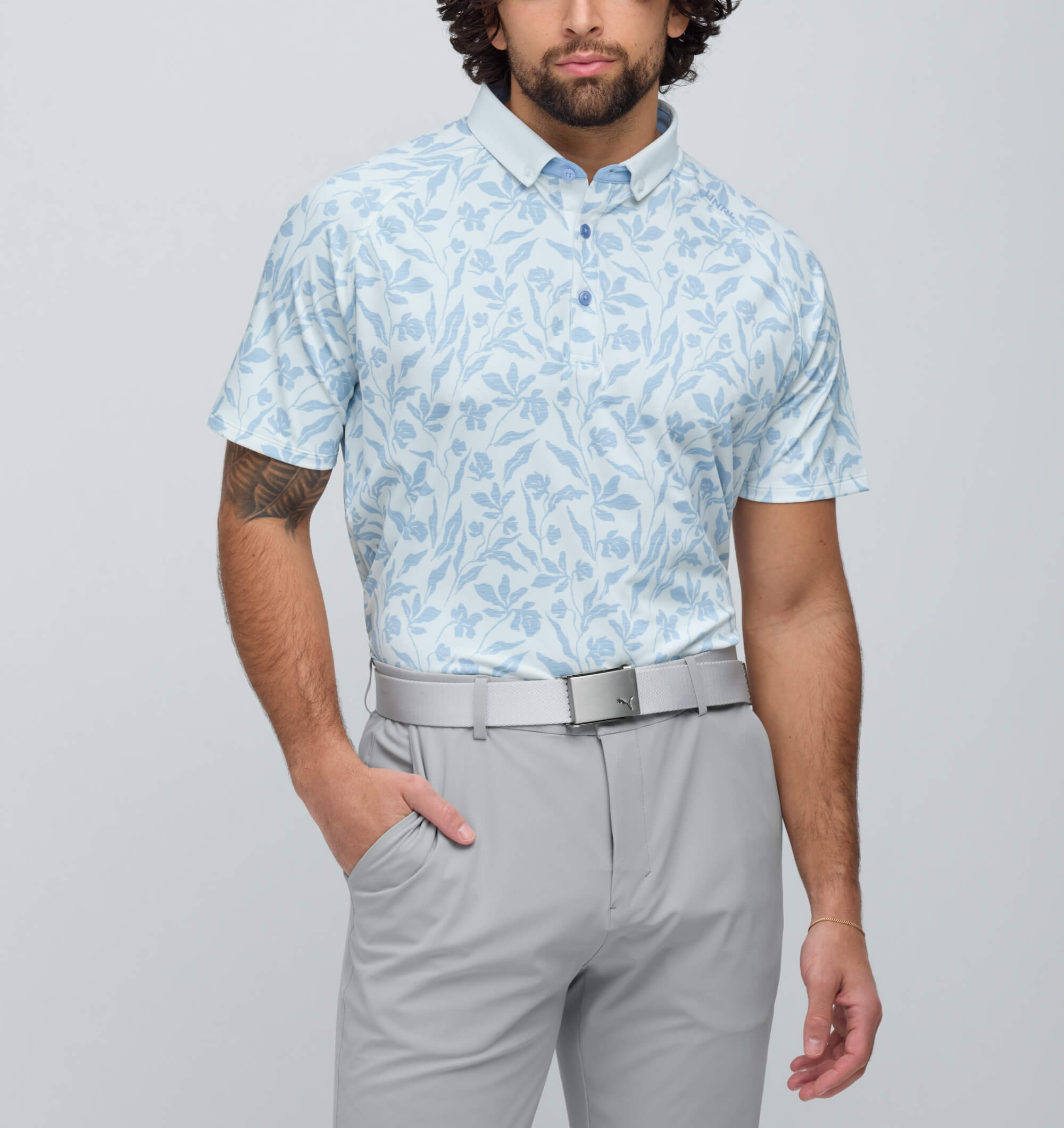 Drift Pique Pro Polo White-Blue