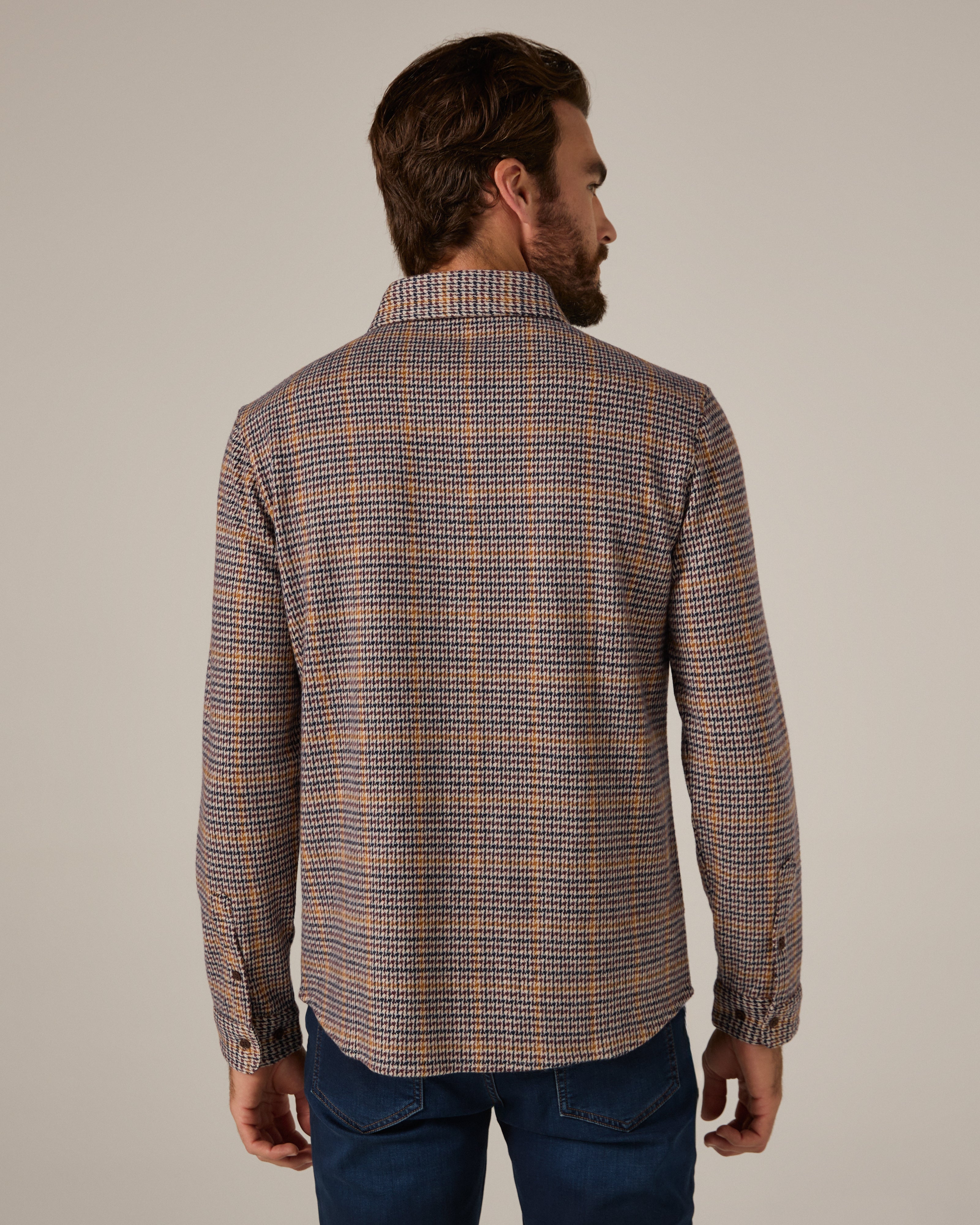 Generation Knit Plaid Shirt Tan