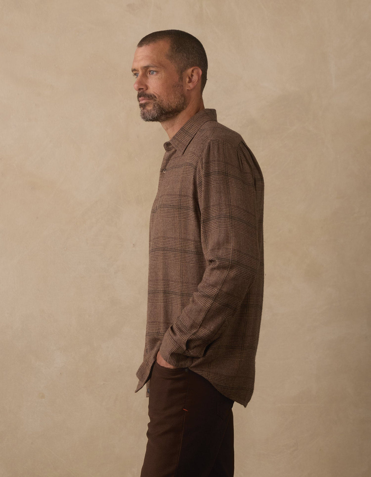 Owen Lightweight Button Up Espresso Plaid