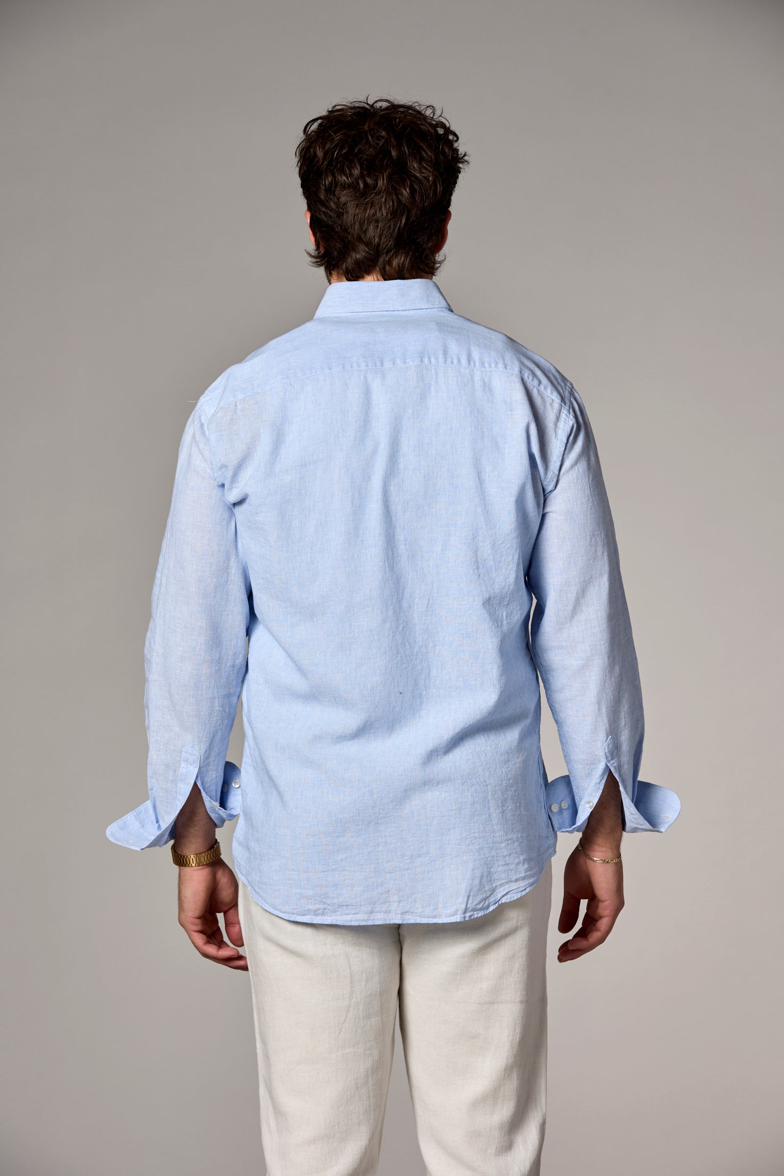 Clay Hidden Button Down Collar Shirt Blue