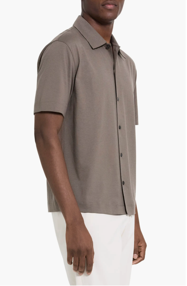 Relaxed Stripe Button Down Shirt Morel