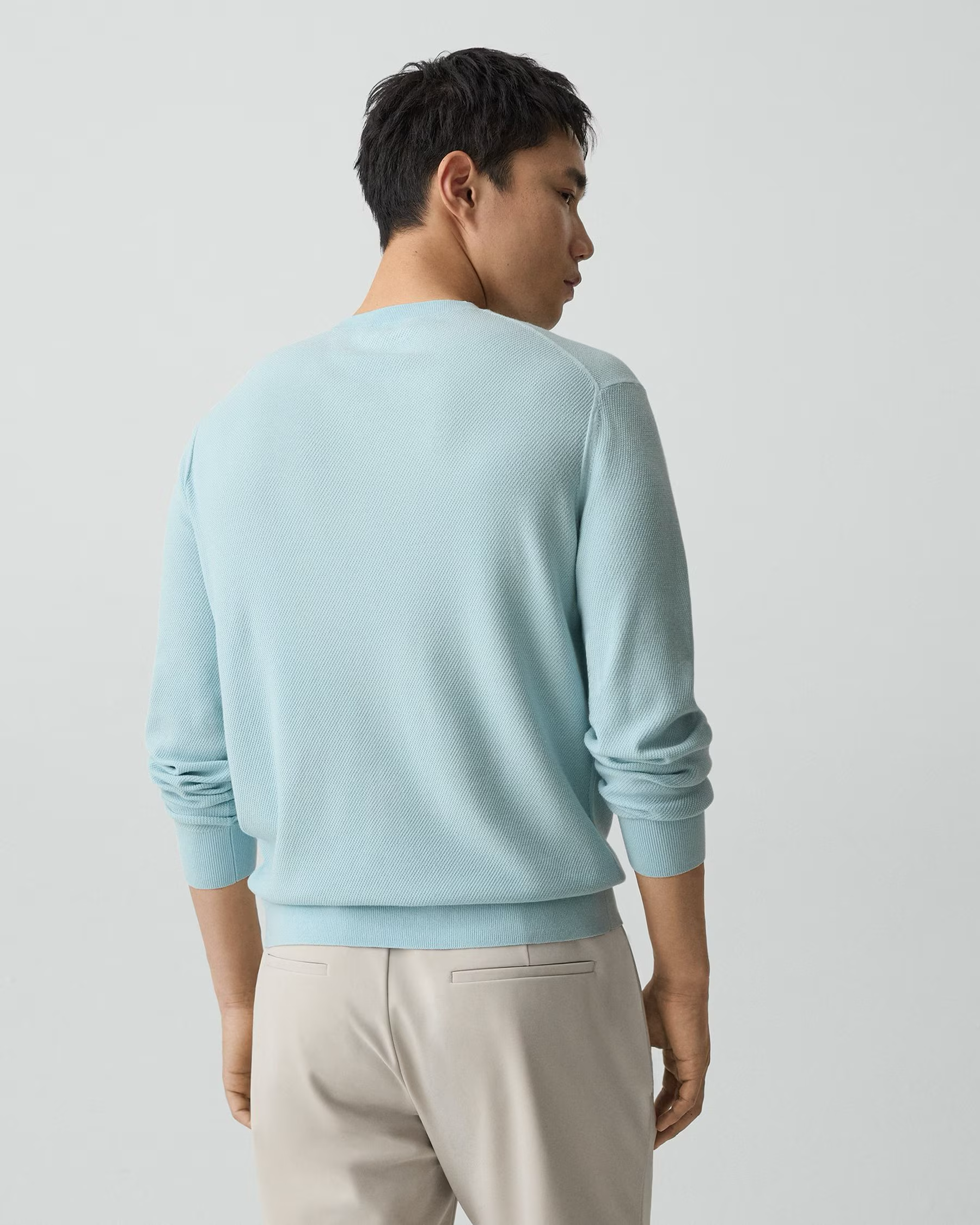 Riland Crewneck Sweater in Light Bilen Light Ocean Air