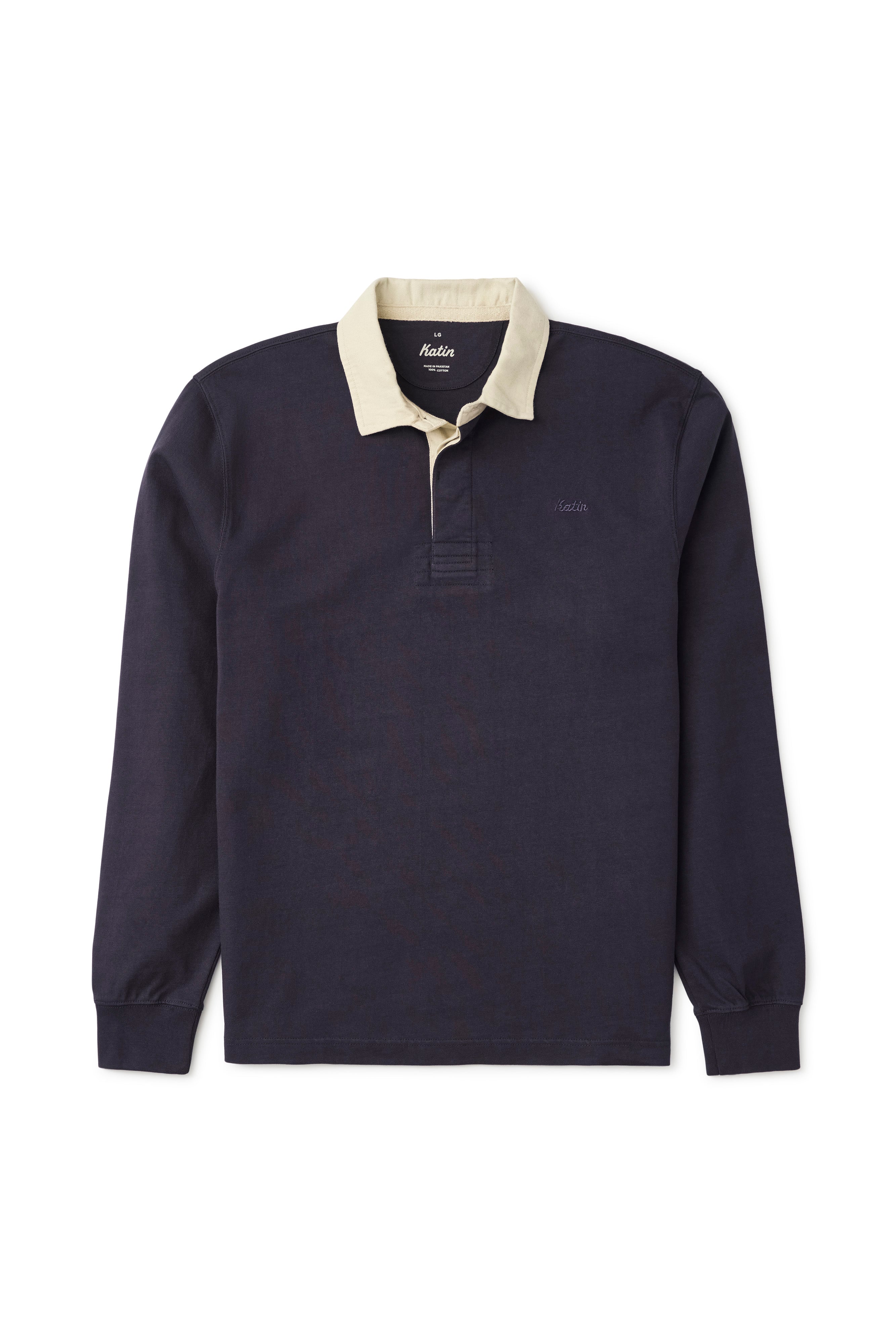 Ronan Rugby Polo Navy Vintage Wash