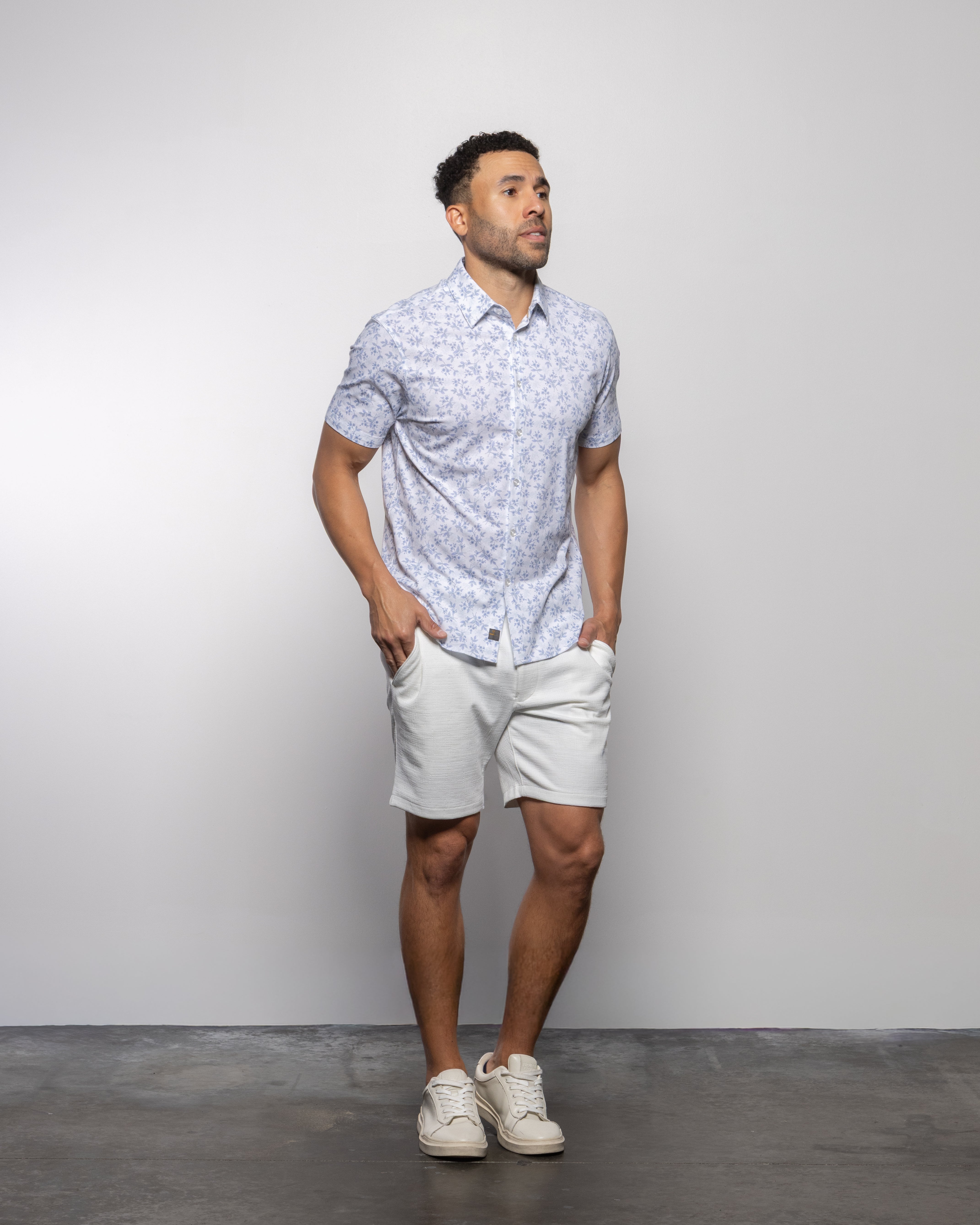 Bello Wildflower Short Sleeve Shirt Summer White