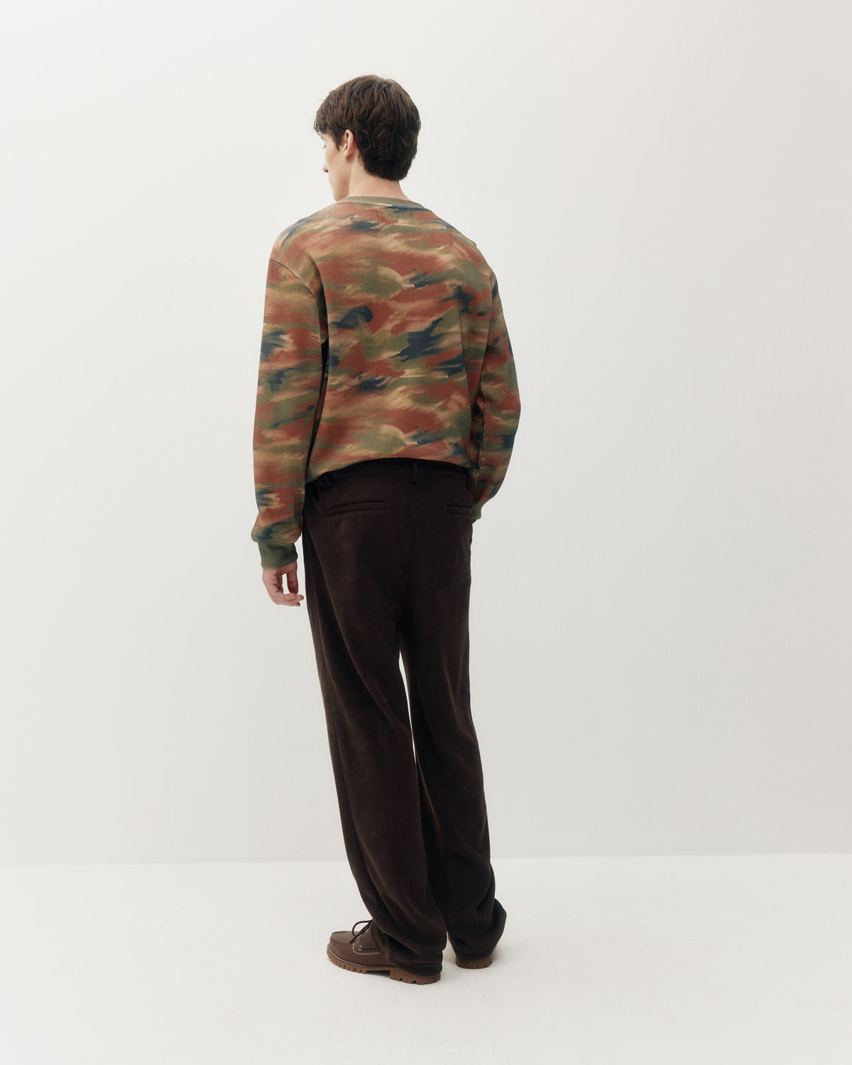 Chenille Knit Pleated Trouser Brown
