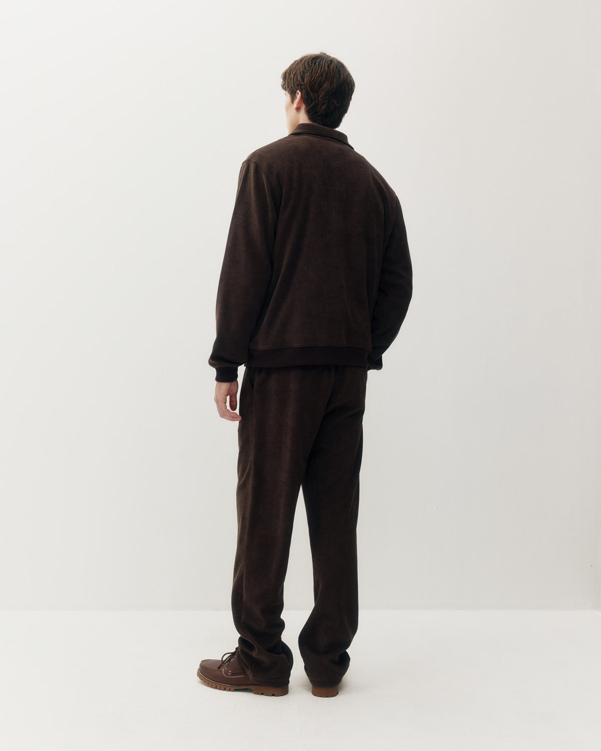 Chenille Knit 1/4 Zip Pullover Brown