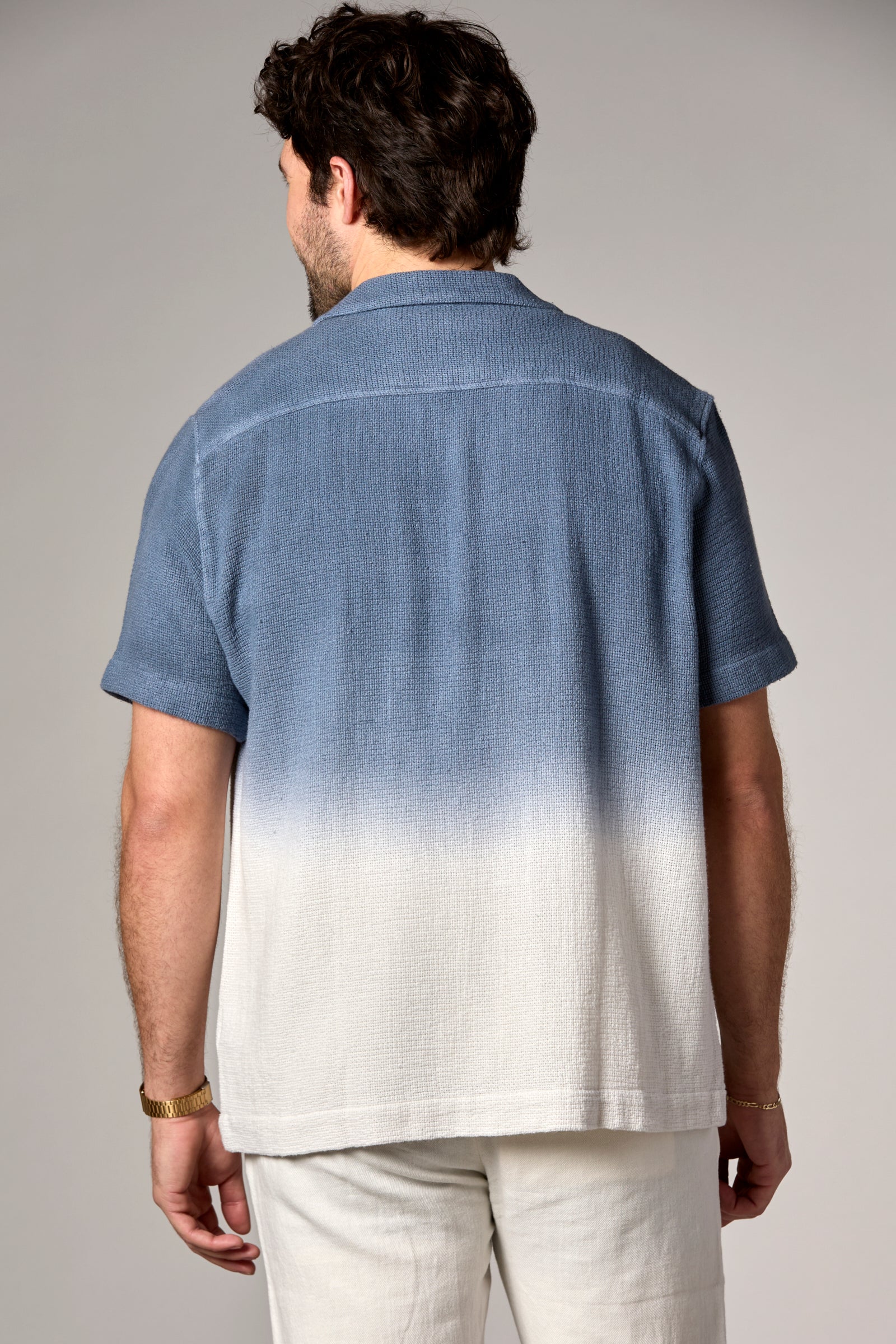 Bahamas S/S Dip Dyed Camp Shirt Navy Dip Dye