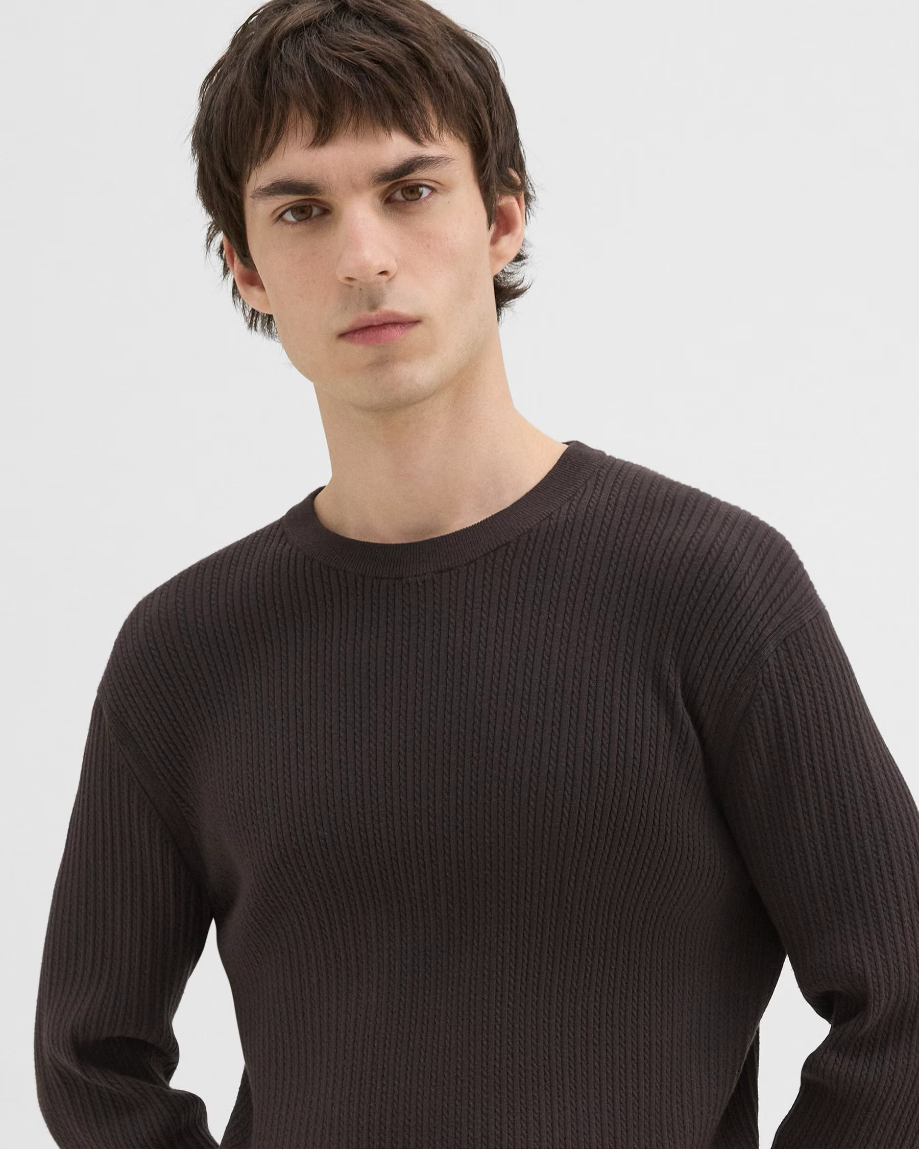 Riland Rib Long Sleeve Sweater Hickory