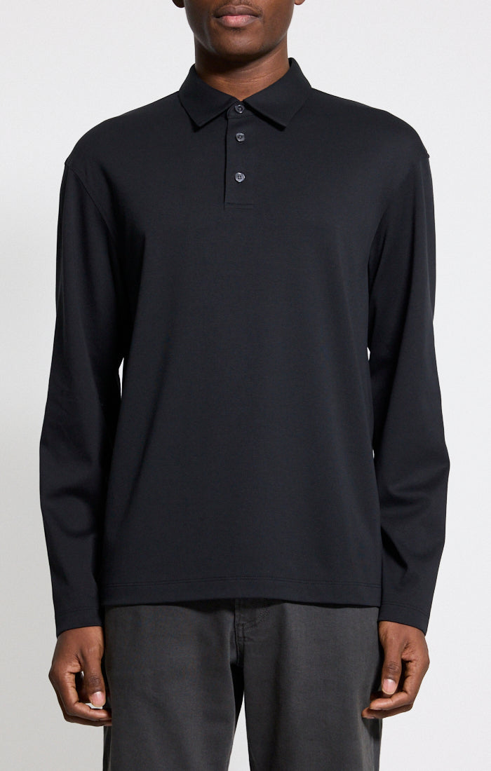 Relaxed Long Sleeve City Polo Black
