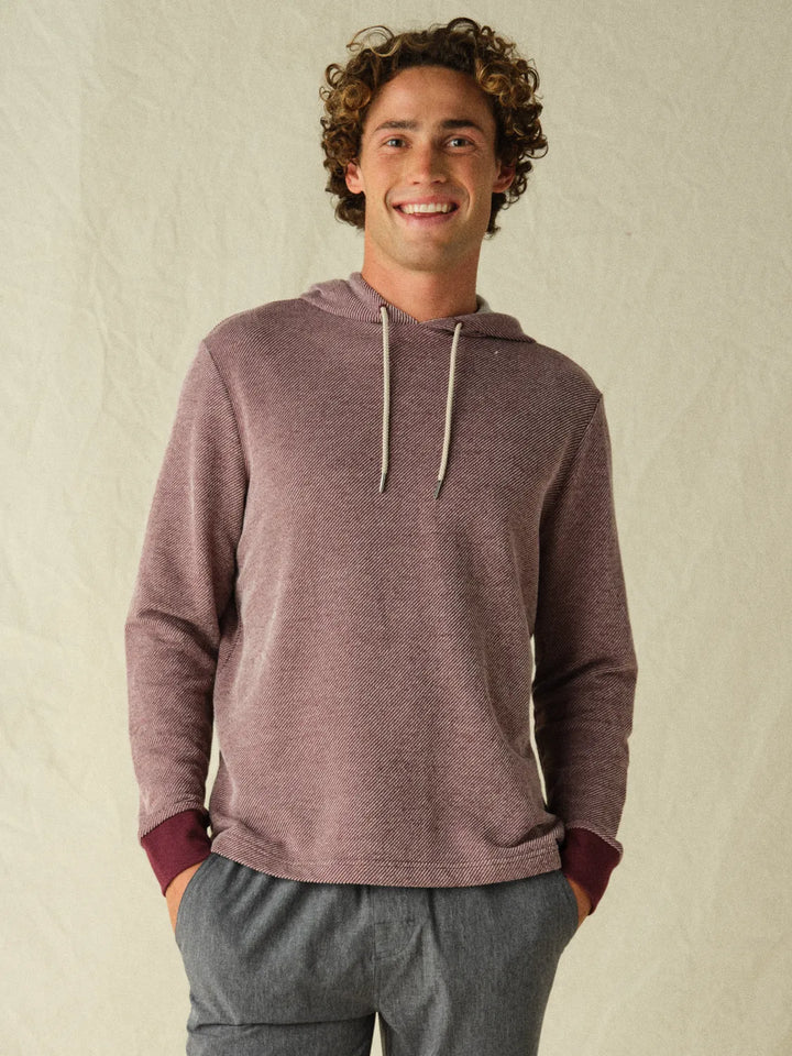 Tailwind Textured Hoodie in Burgundy