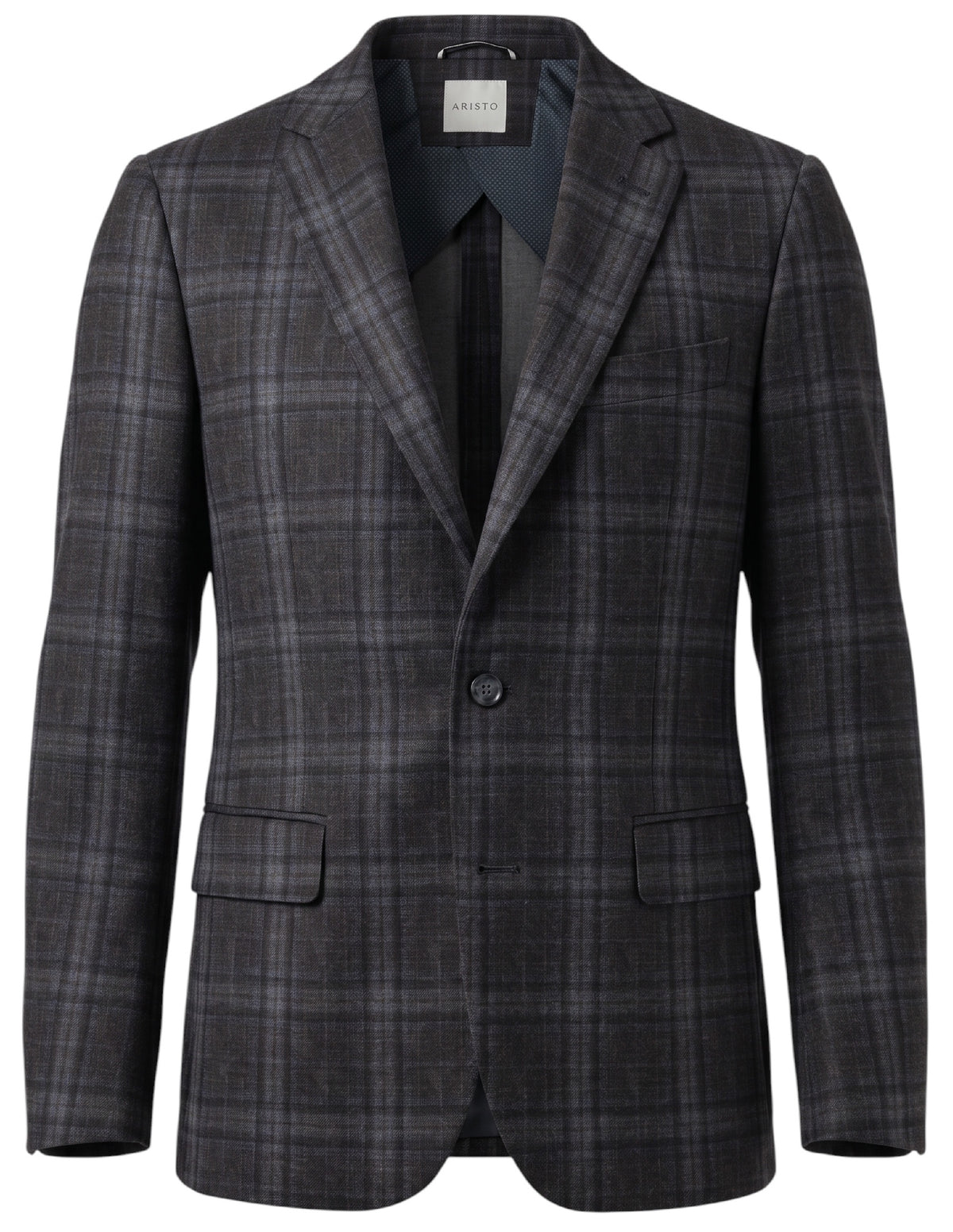 Arani Modern Fit Lifestyle Jacket Charcoal/Brown Plaid