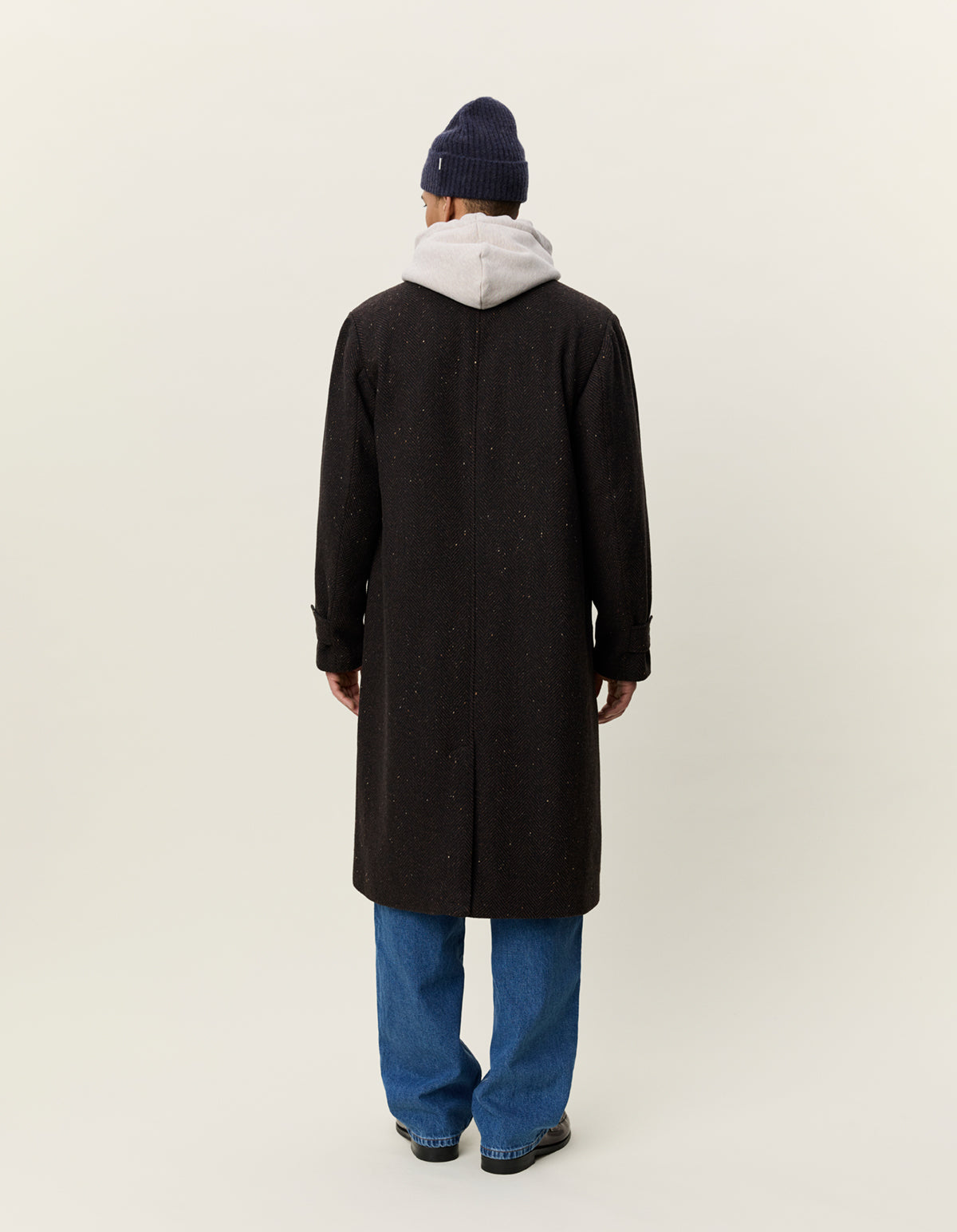 Herringbone Wool Coat Molé Brown
